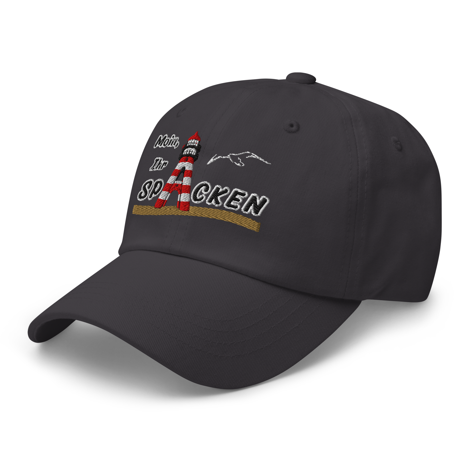Dad hat "Moin Ihr Spacken" Dunkel gestickt