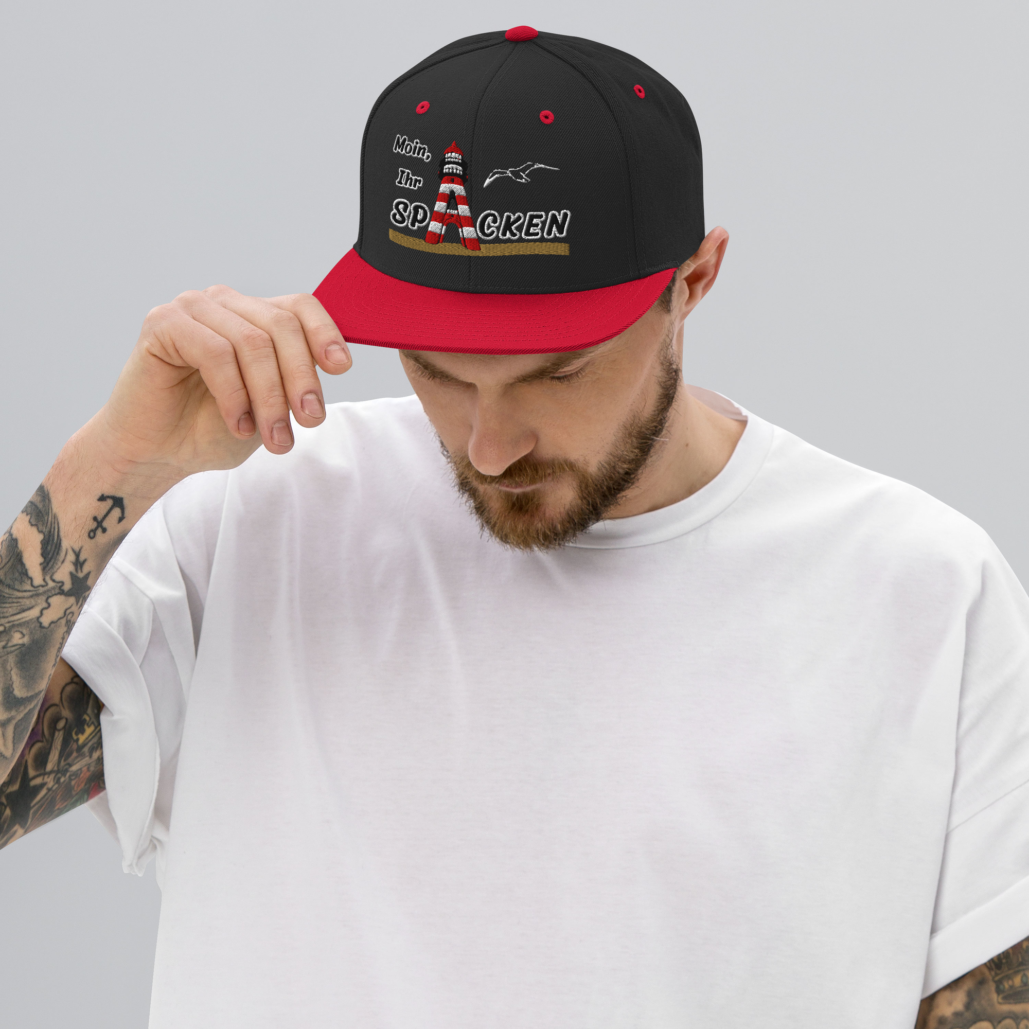 Snapback "Moin Ihr Spacken" HELL gestickt