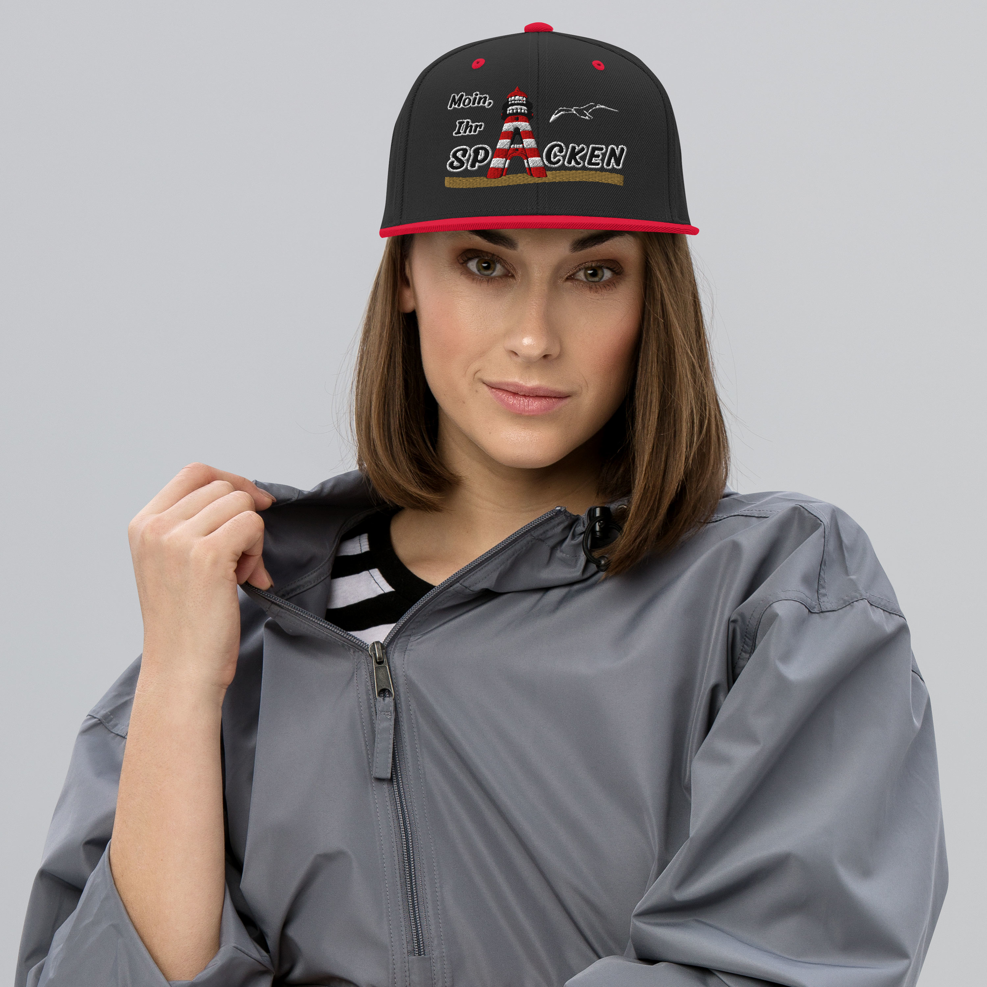 Snapback "Moin Ihr Spacken" HELL gestickt