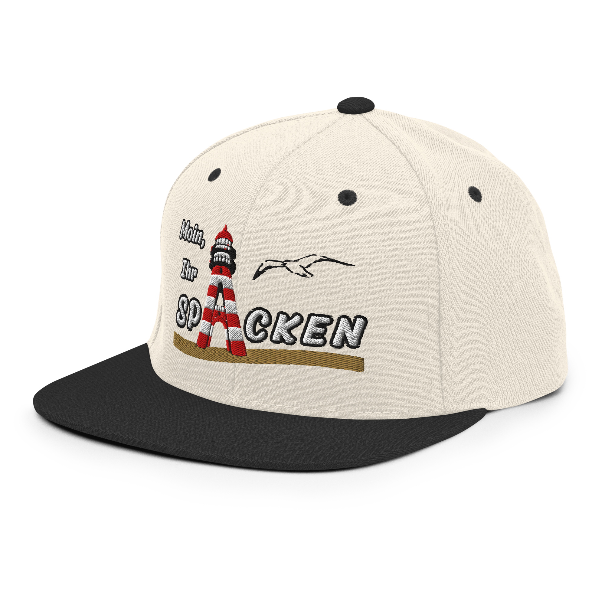 Snapback "Moin Ihr Spacken" DUNKEL gestickt