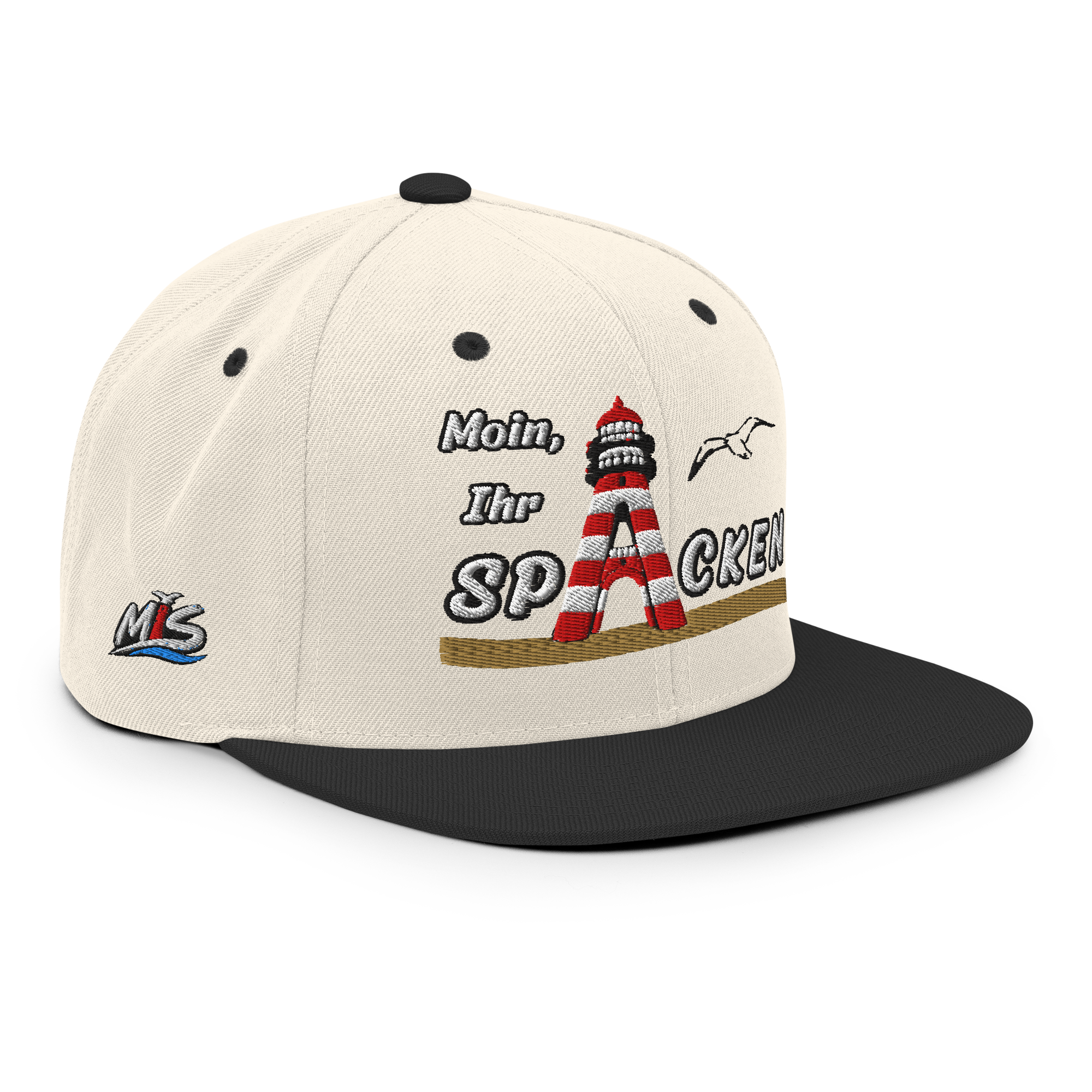 Snapback "Moin Ihr Spacken" DUNKEL gestickt