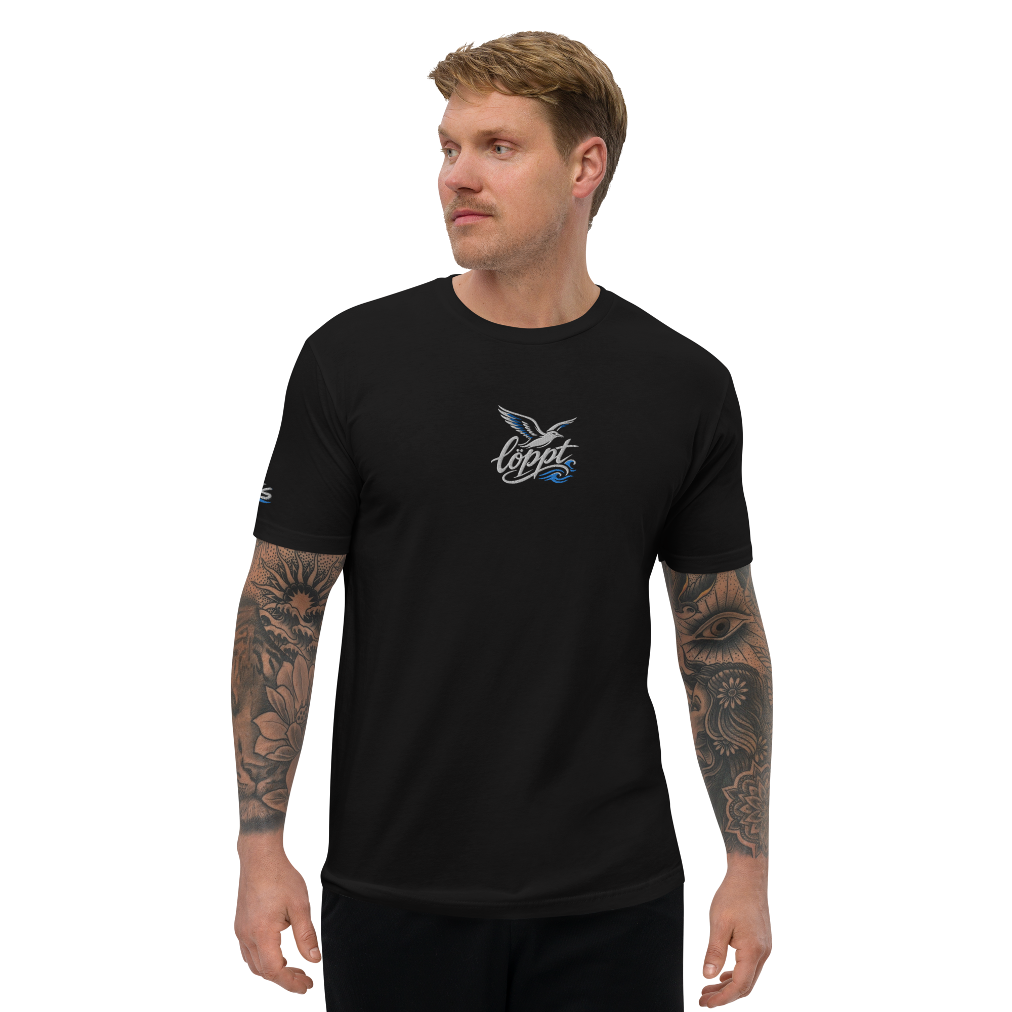 Men´s T-shirt enganliegend "löppt" gestickt