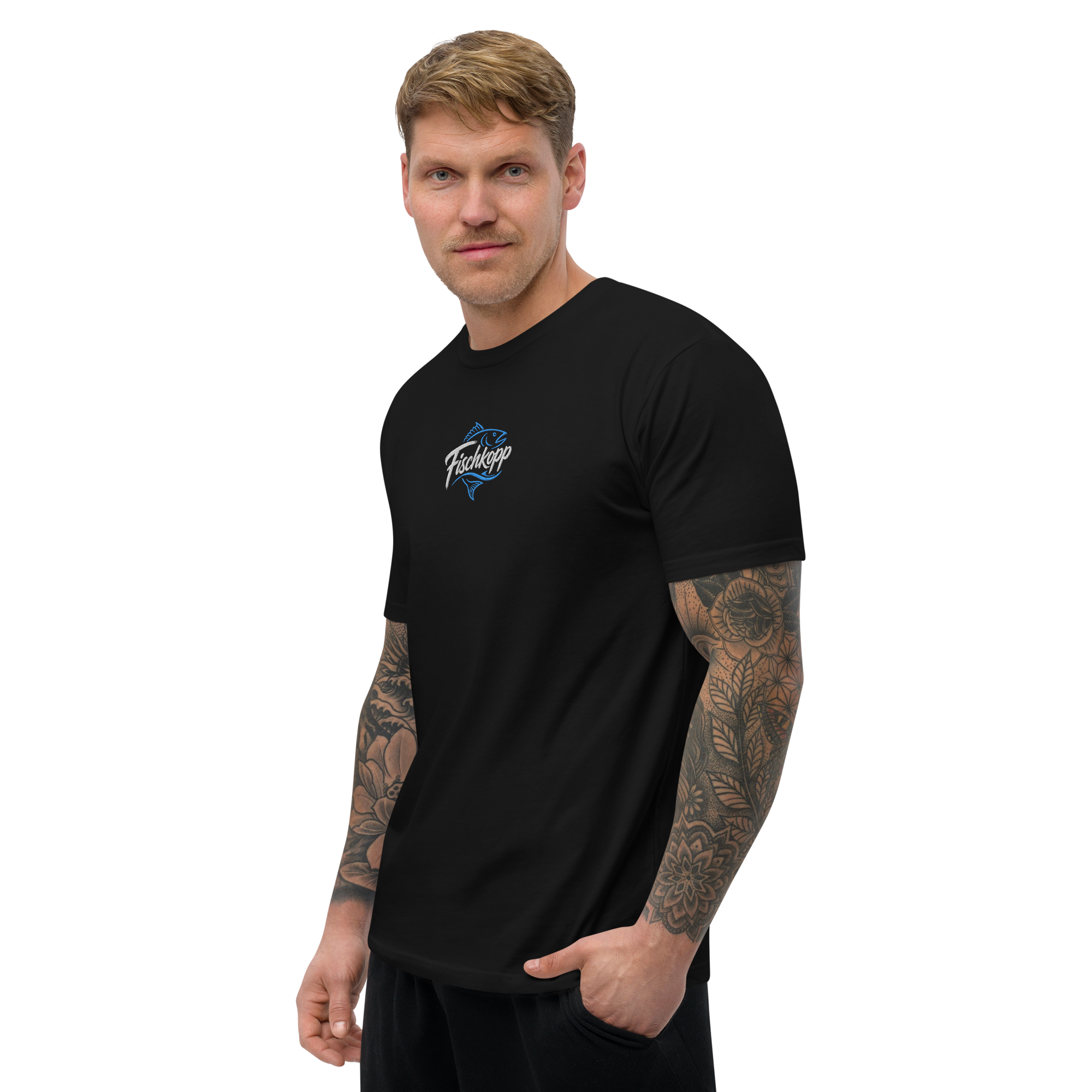 Men´s T-shirt enganliegendes "Fischkopp" gestickt