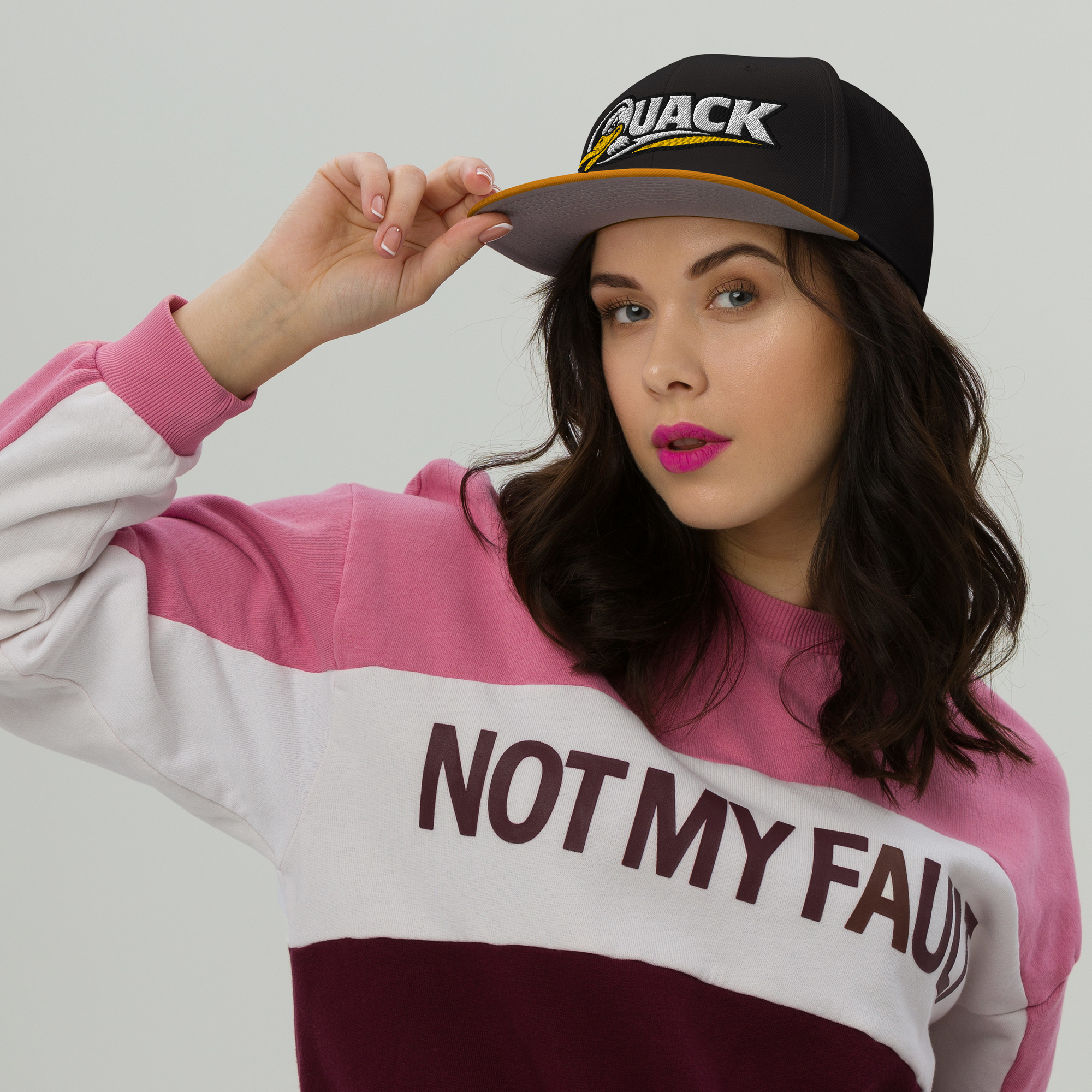 Snapback Hat "Quack two" gestickt
