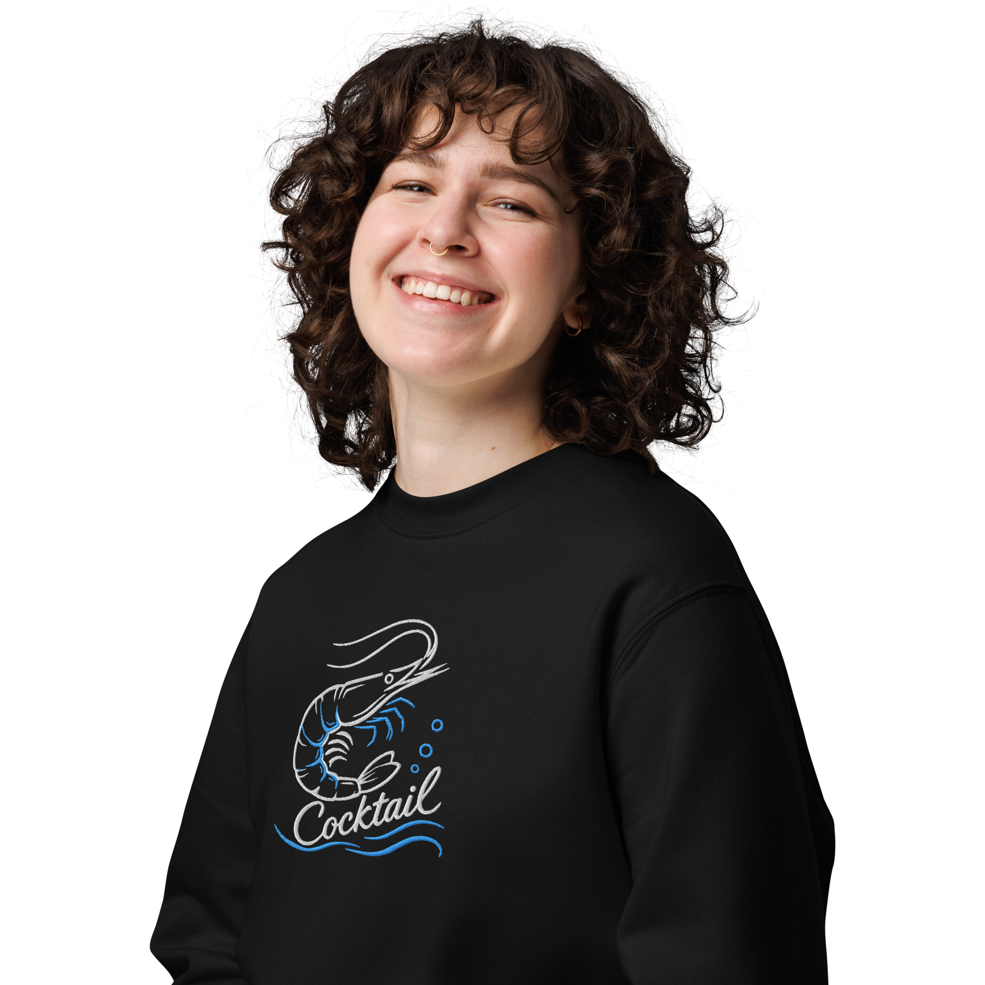 Sweatshirt "Scrimp-Cocktail" gestickt