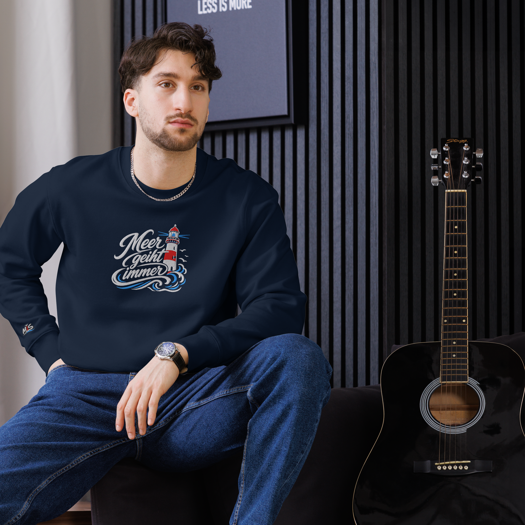 Sweatshirt "Meer geht immer" gestickt