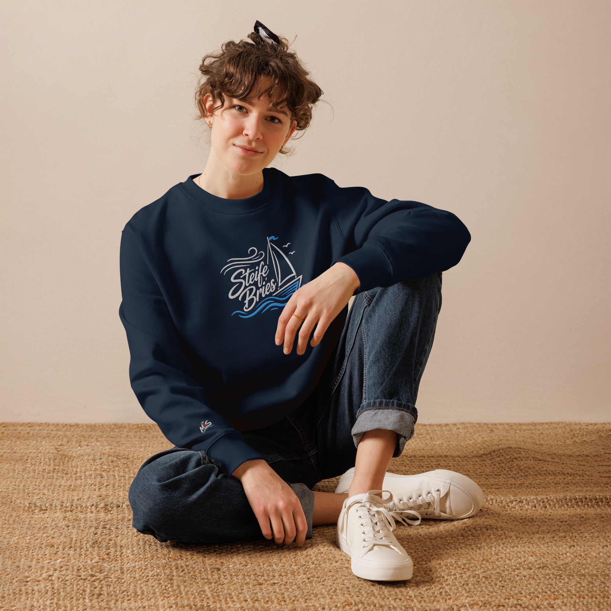 Sweatshirt "Steife Bries" gestickt