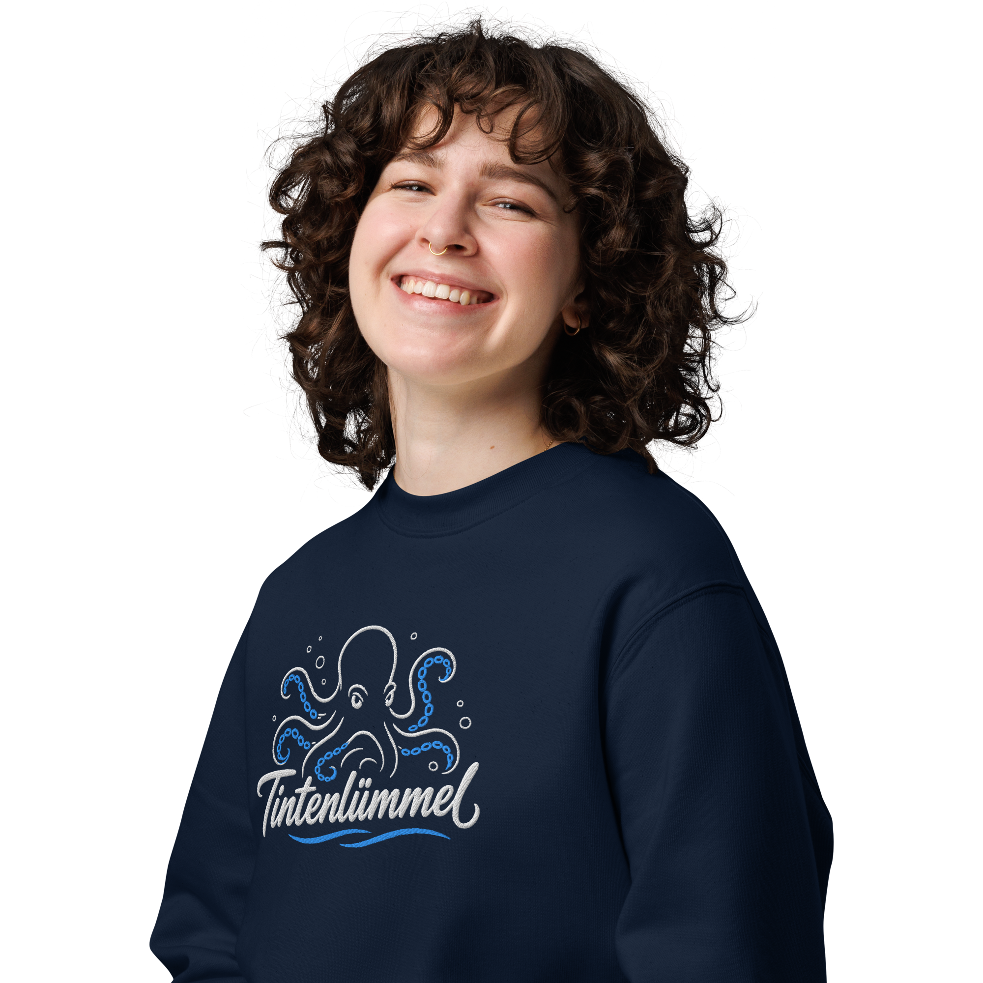 Sweatshirt "Tintenlümmel blau" gestickt