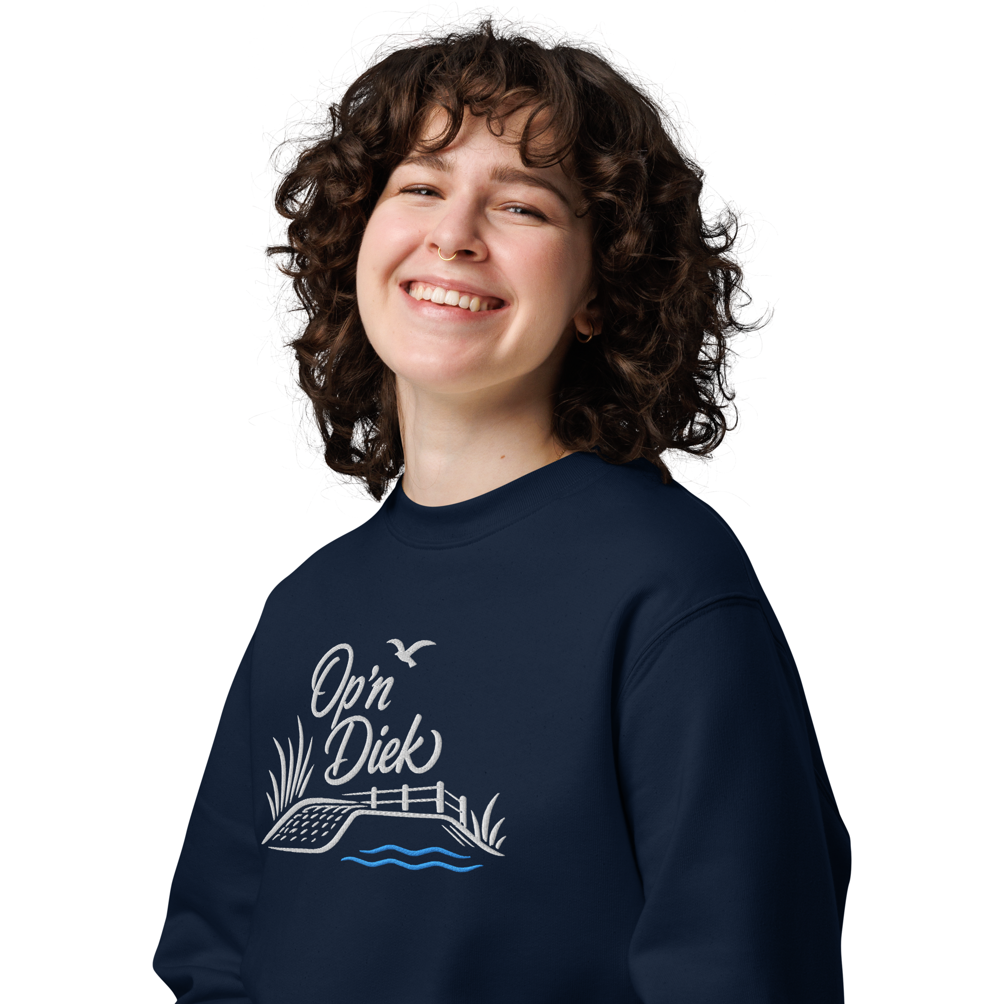 Sweatshirt "Op´n Diek" gestickt