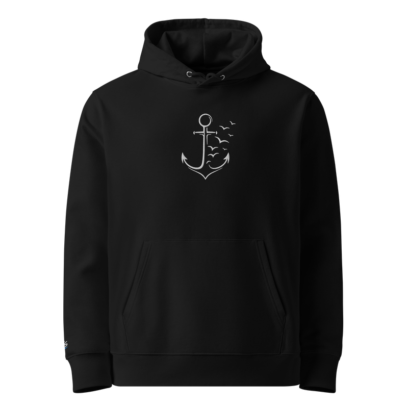 Hoodie "Möwenanker" – Schwarz – Vorderansicht