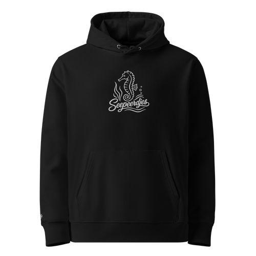 Hoodie "Seepferdchen" – Schwarz – Vorderansicht