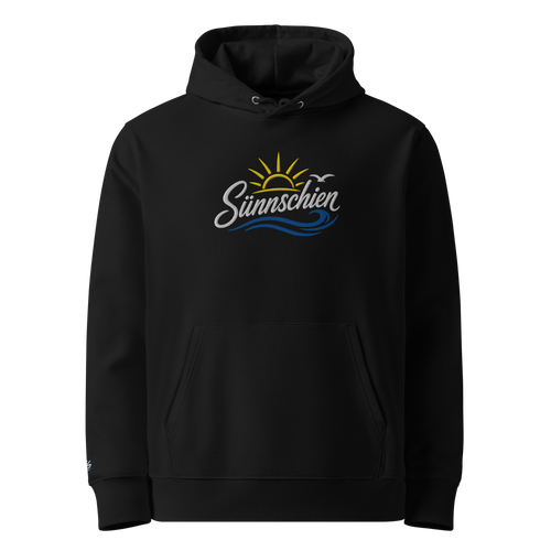 Hoodie "Sünnschien" – Schwarz – Vorderansicht