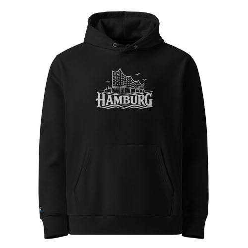 Hoodie Hamburg-Kollektion "Hamburg Elbphilharmonie" – Schwarz – Vorderansicht