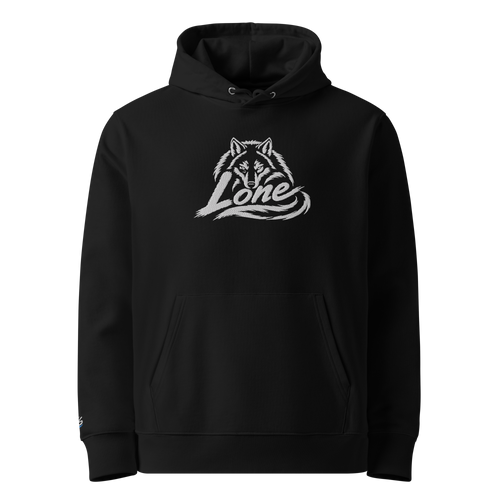 Hoodie Danger "Wolf- lone" – Schwarz – Vorderansicht
