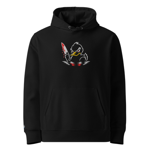 Hoodie Danger "Ente- bloody" – Schwarz – Vorderansicht