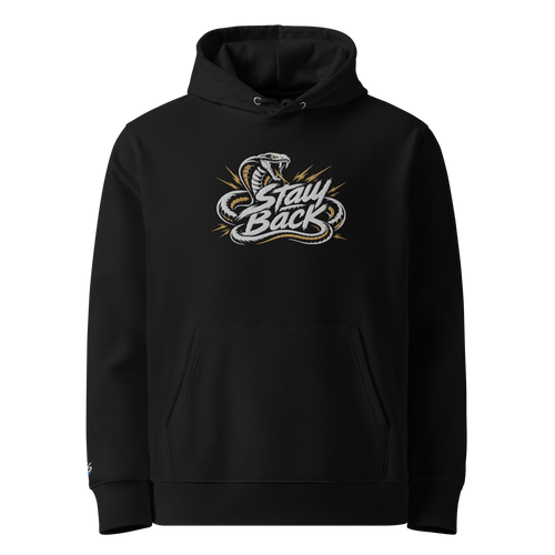 Hoodie "Kobra- stay back" – Schwarz – Vorderansicht