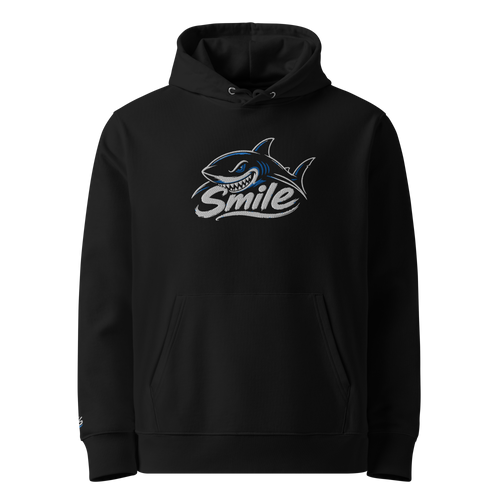 Hoodie Danger "Hai- Smile" – Schwarz – Vorderansicht