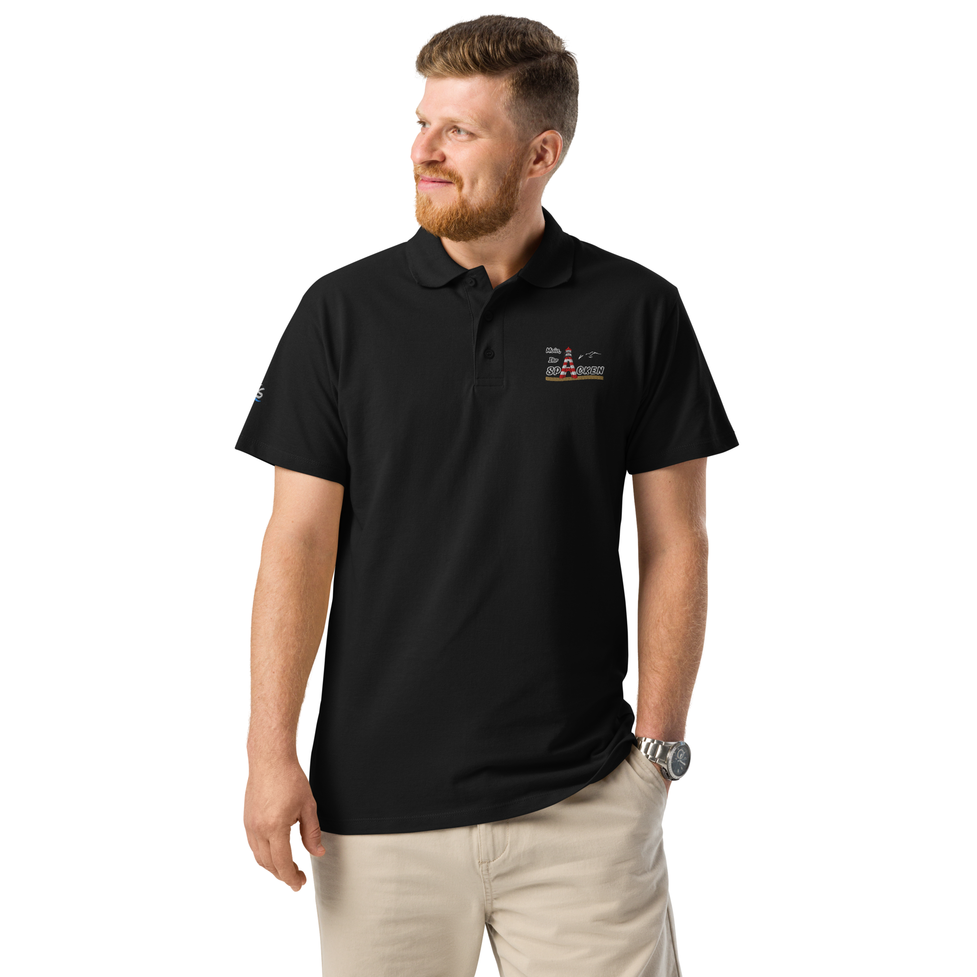 Men´s Polo shirt "Moin ihr Spacken" gestickt