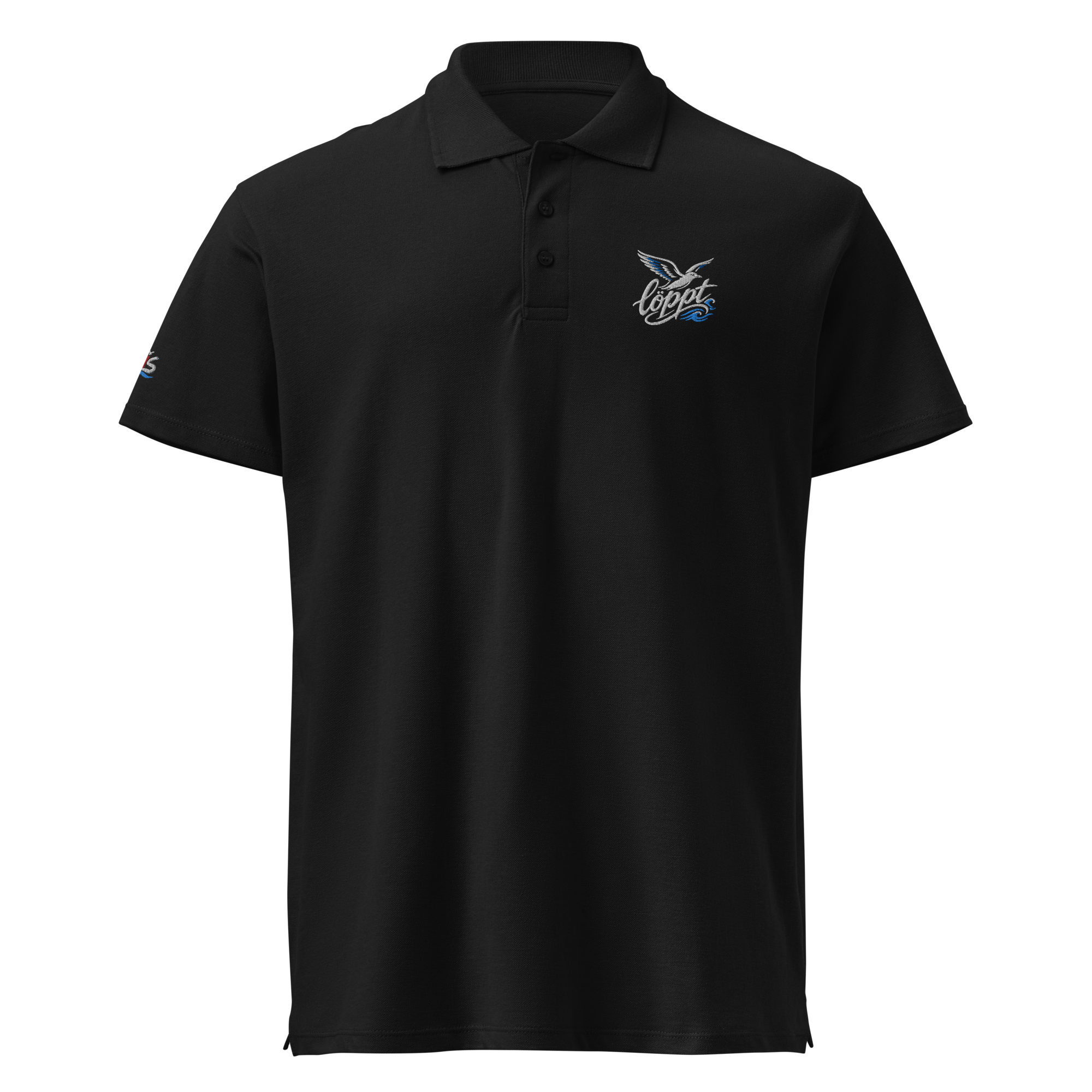 Men´s polo shirt "löppt" gestickt