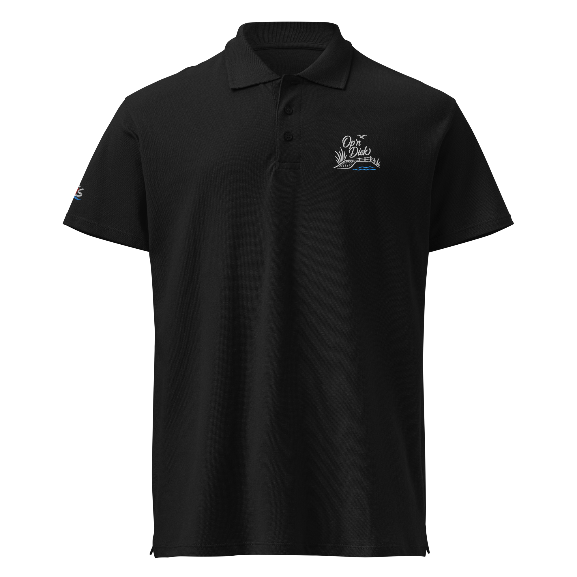 Men´s polo shirt "Op´n Diek" gestickt