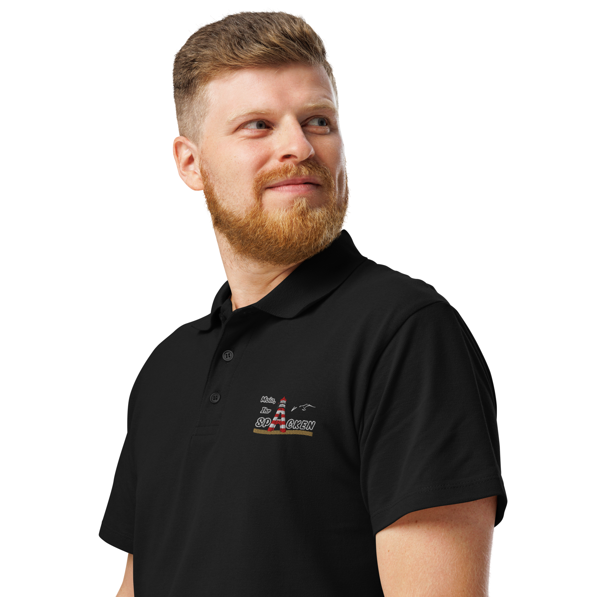 Men´s Polo shirt "Moin ihr Spacken" gestickt