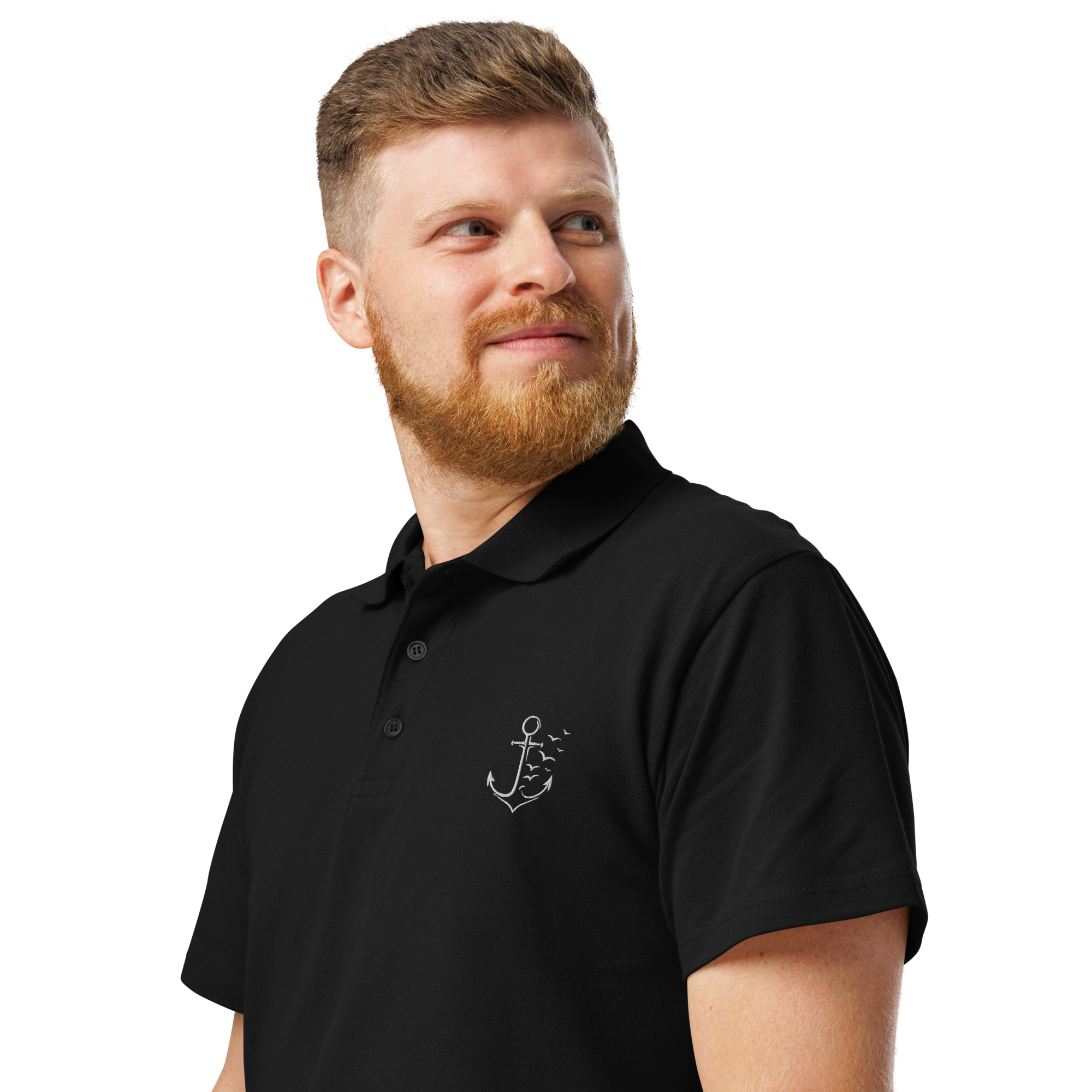 Men´s polo shirt "Möwenanker" gestickt