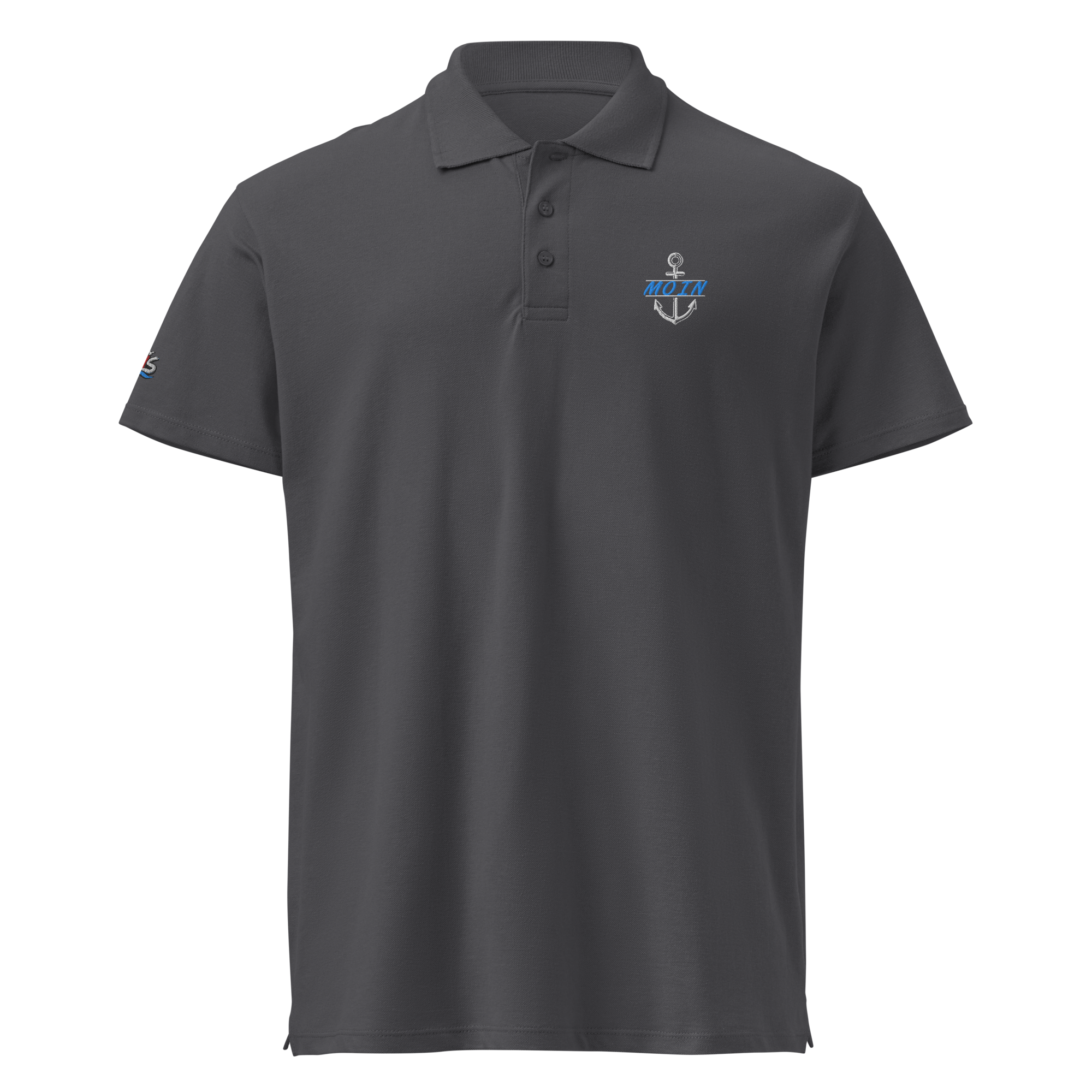 Men´s polo shirt "Moin im Anker B" gestickt