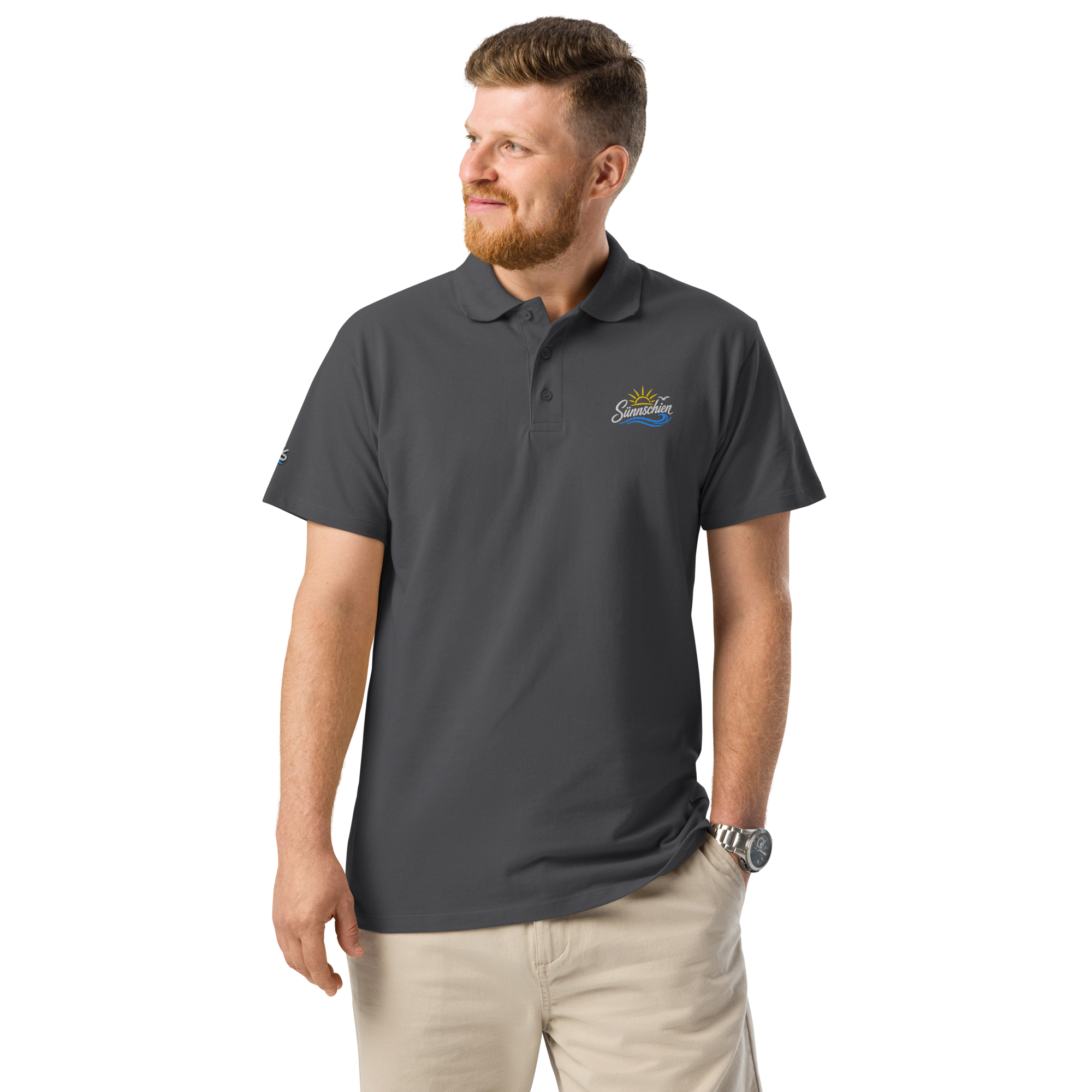Men´s polo shirt "Sünnschien" gestickt