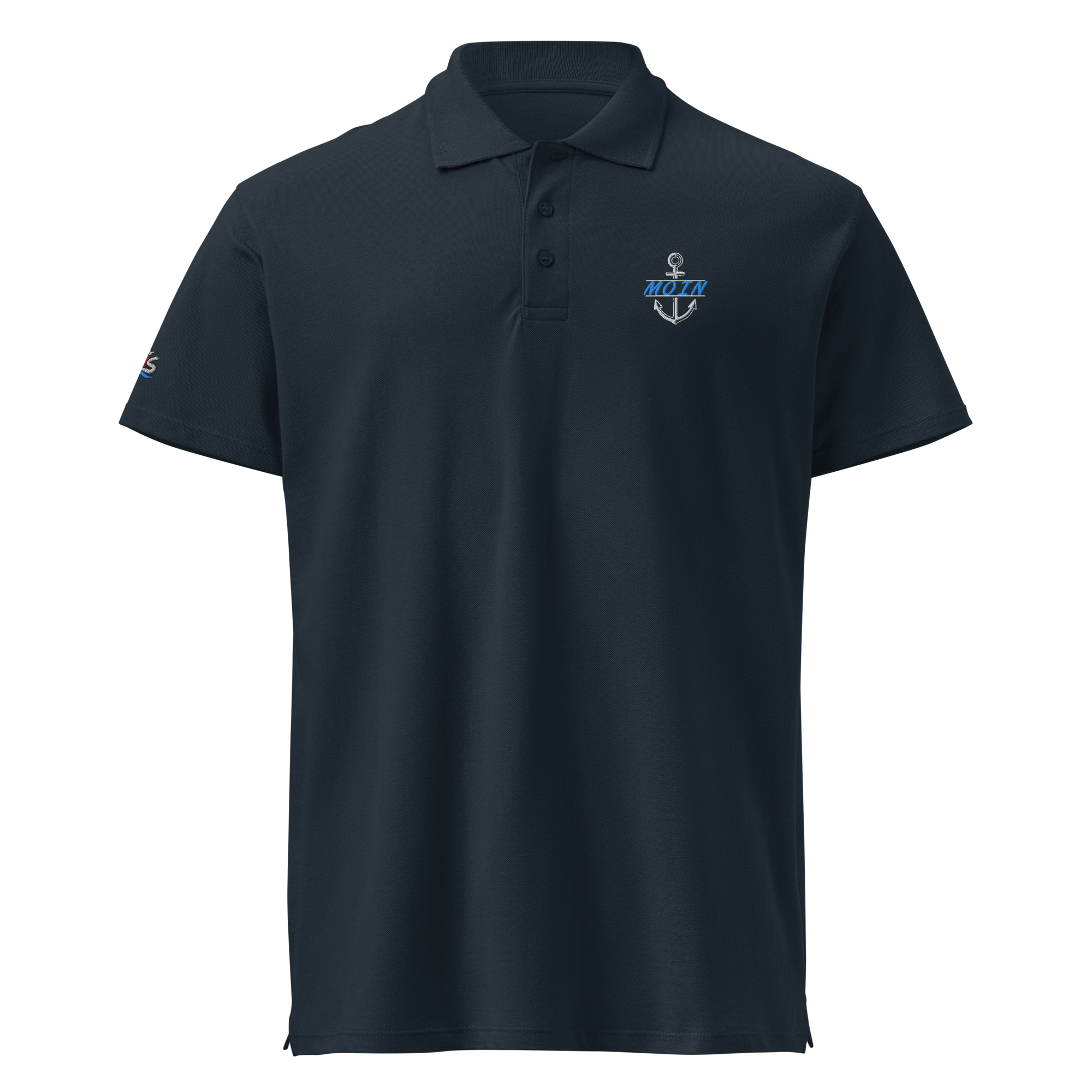 Men´s polo shirt "Moin im Anker B" gestickt