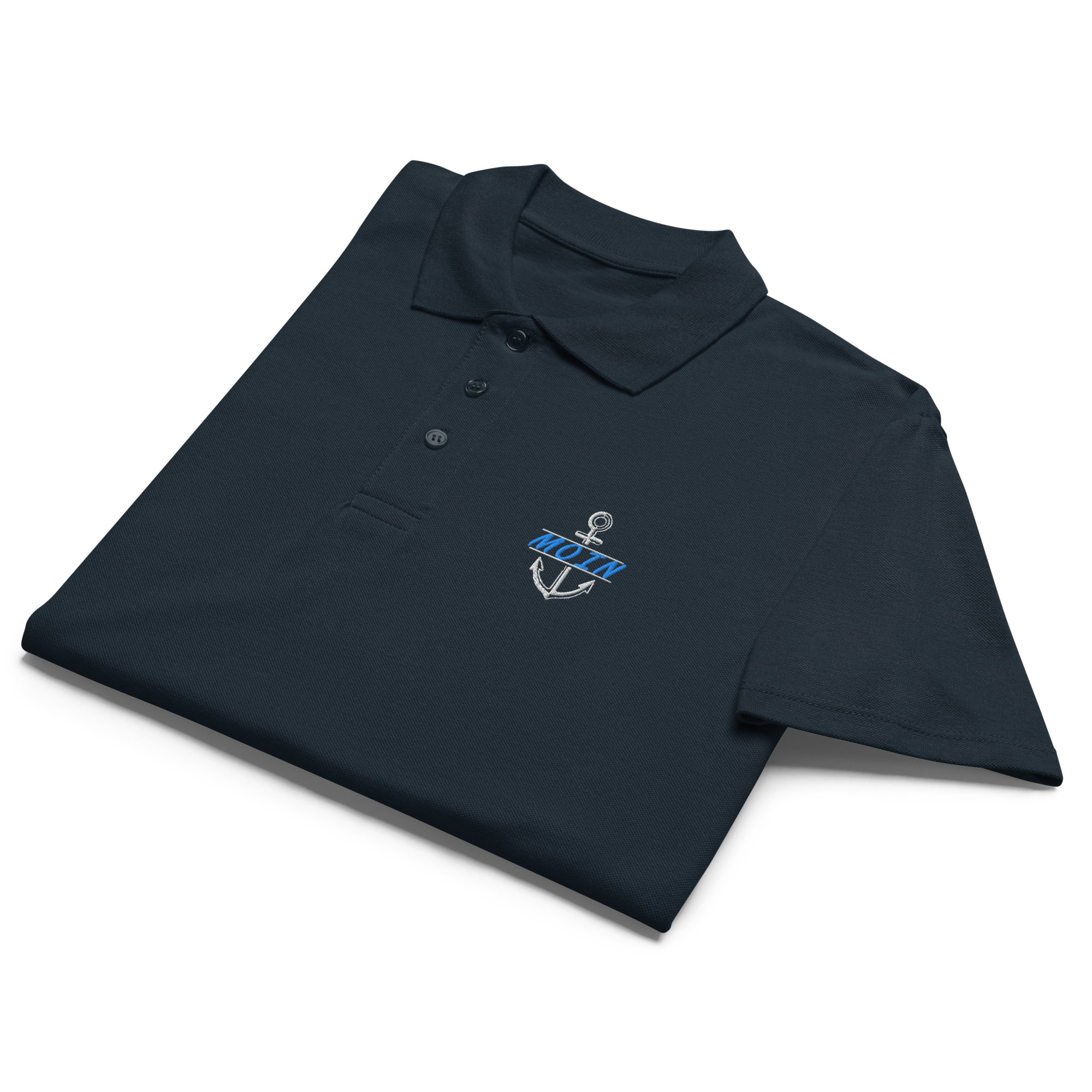 Men´s polo shirt "Moin im Anker B" gestickt