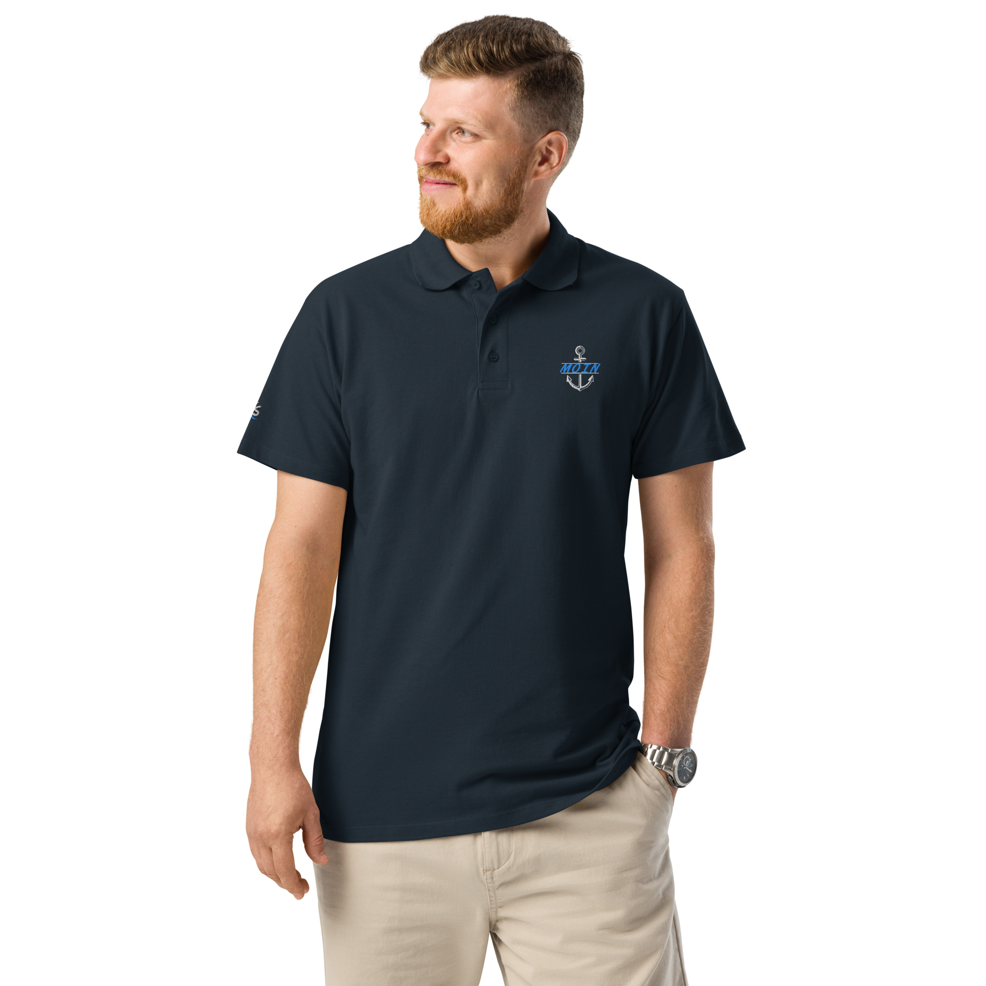 Men´s polo shirt "Moin im Anker B" gestickt