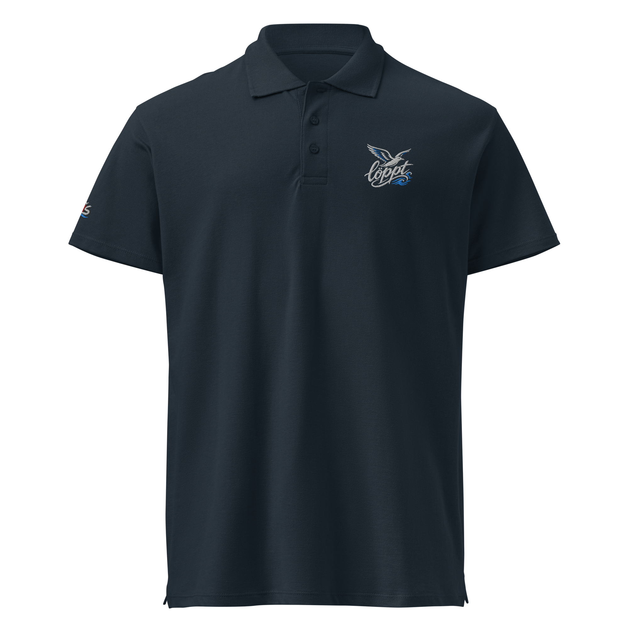 Men´s polo shirt "löppt" gestickt