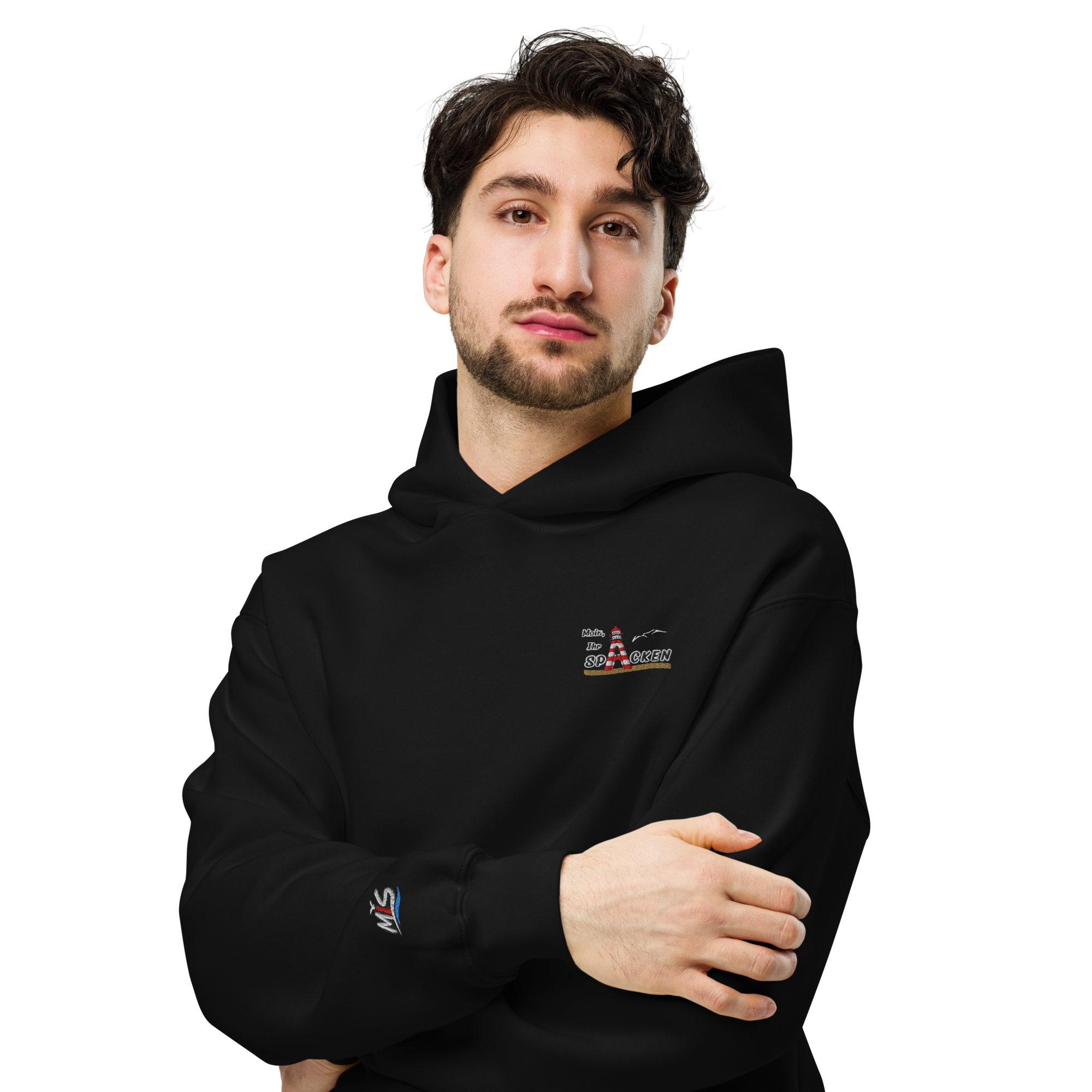 Hoodie "Moin Ihr Spacken" Hell gestickt