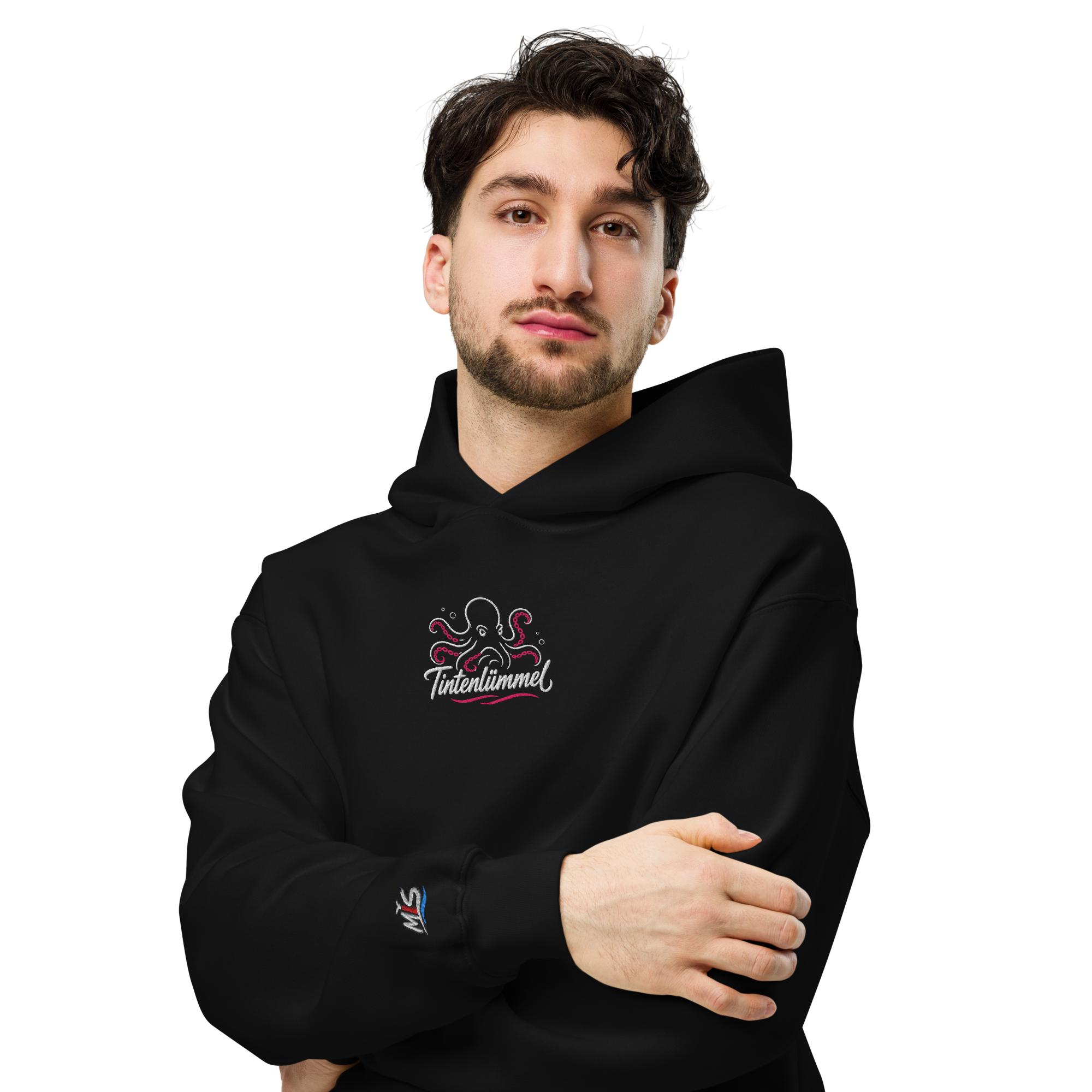 Hoodie "Tintenlümmel pink" gestickt