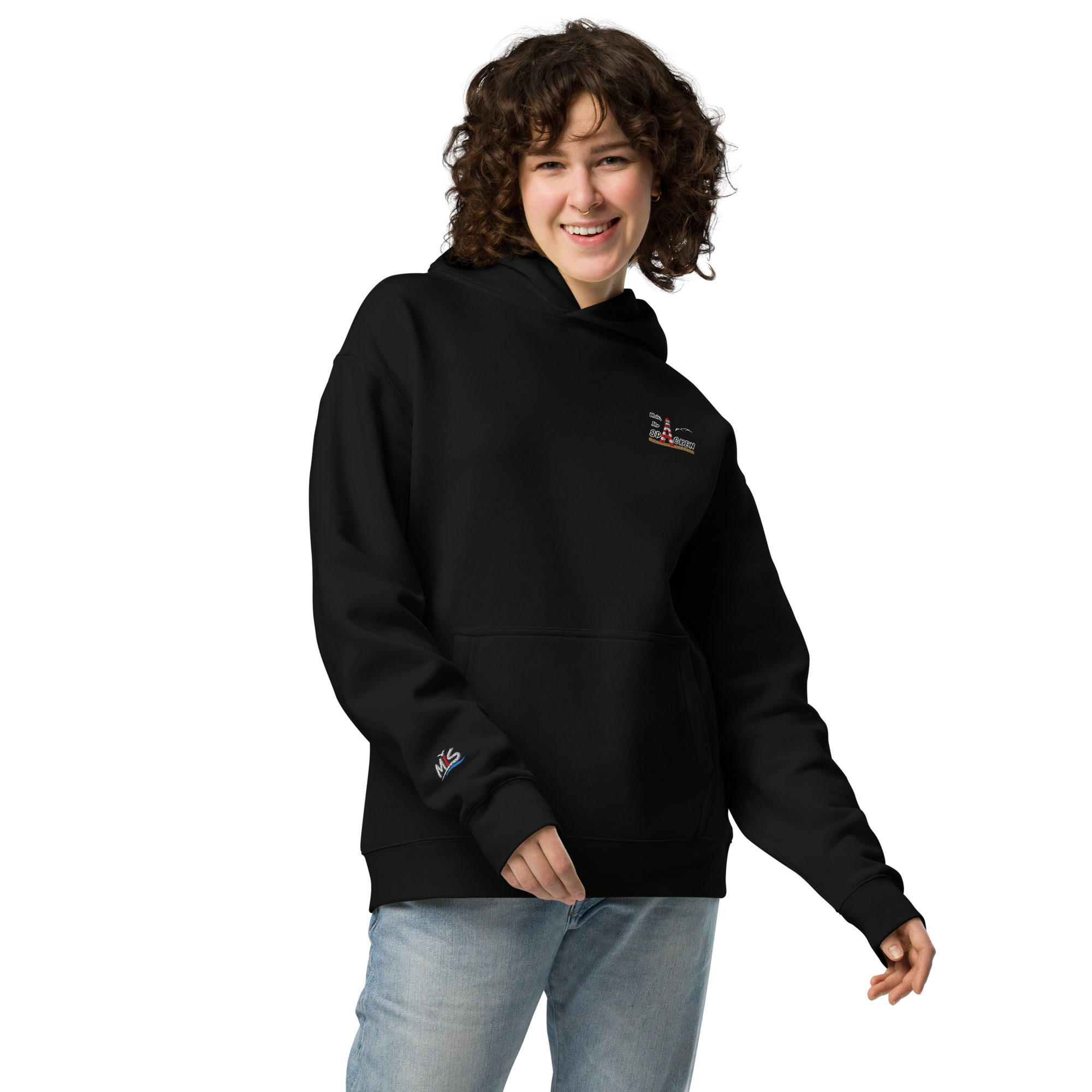 Hoodie "Moin Ihr Spacken" Hell gestickt