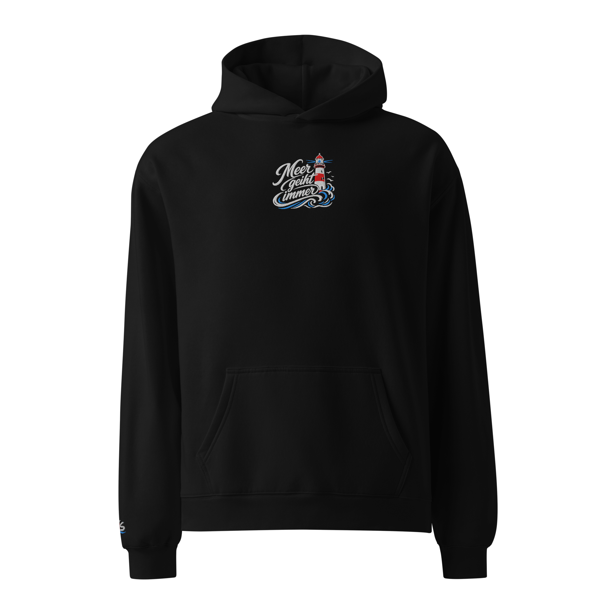 Hoodie "Meer geiht immer" hell gestickt