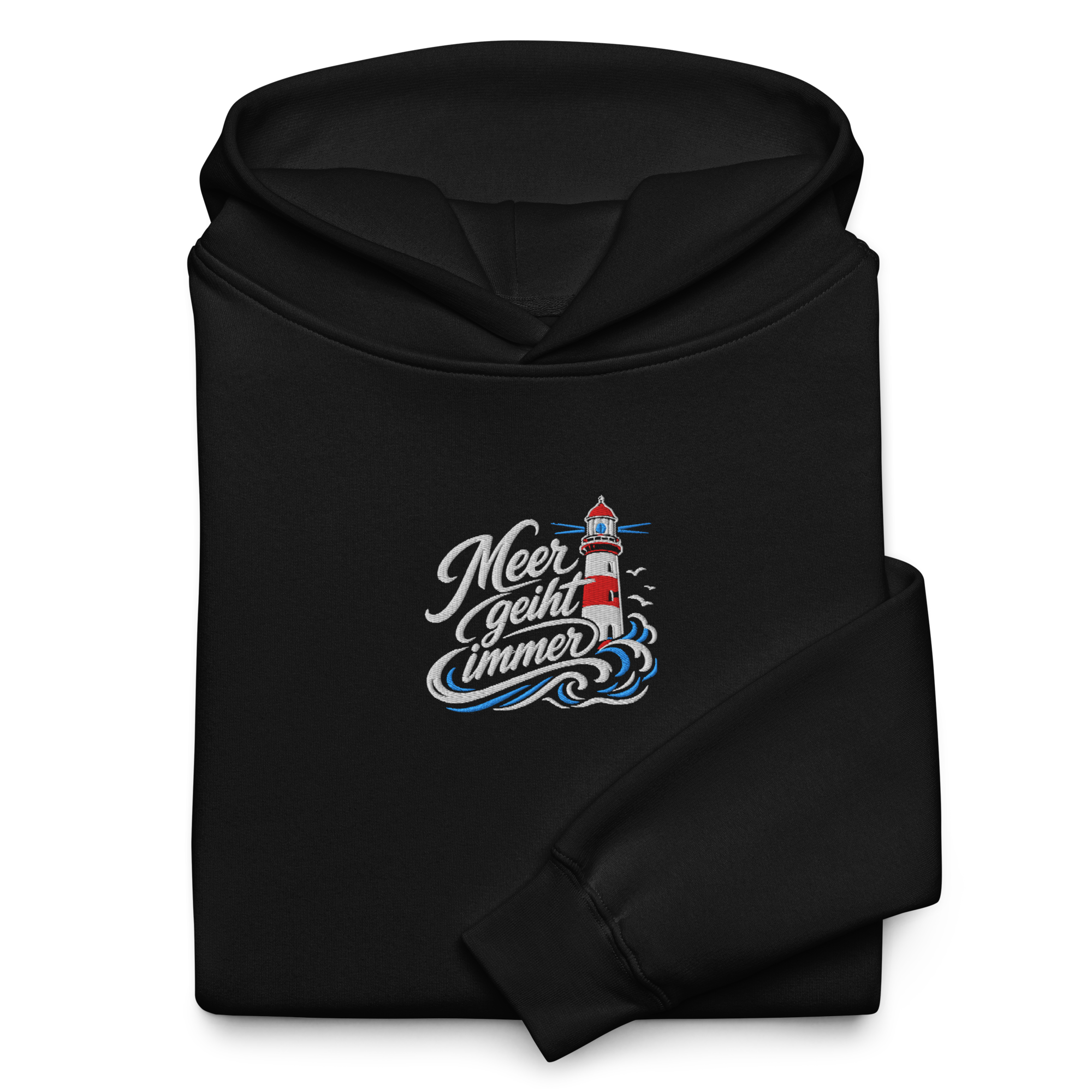 Hoodie "Meer geiht immer" hell gestickt