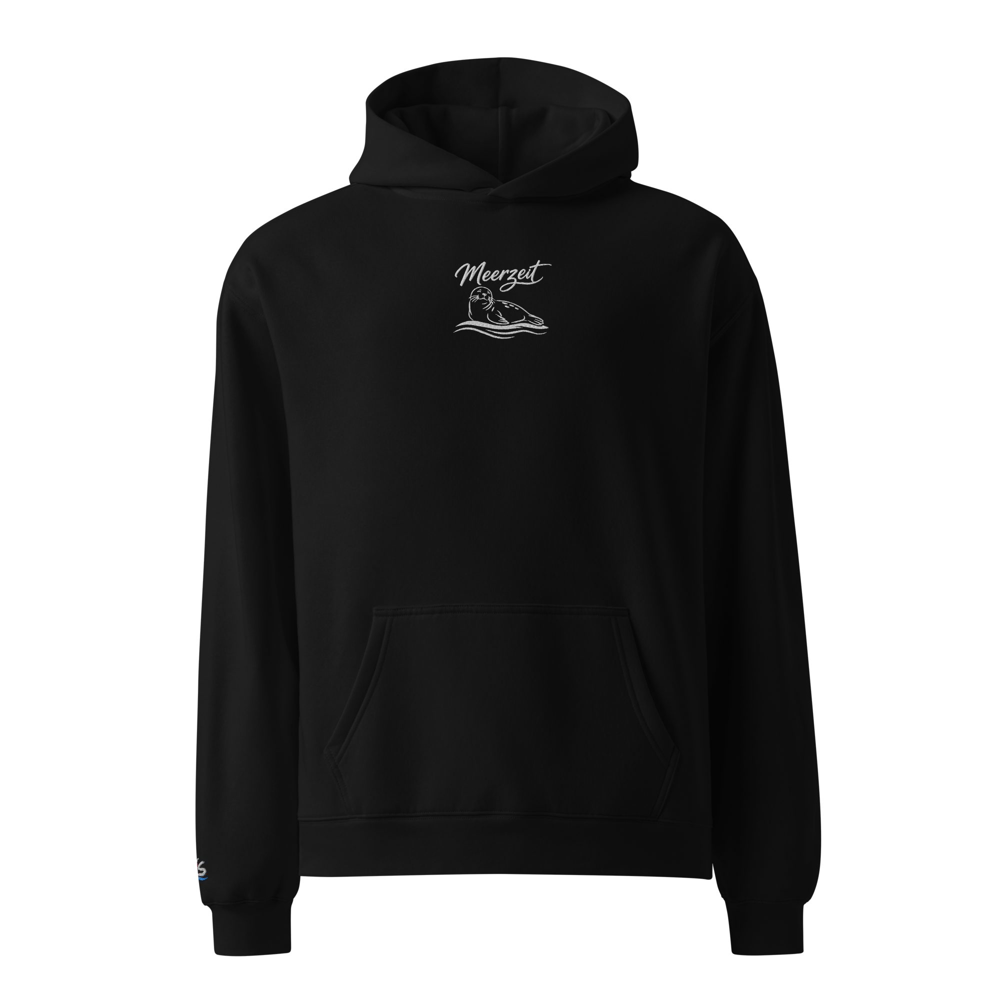 Hoodie "Meerzeit" dunkel gestickt