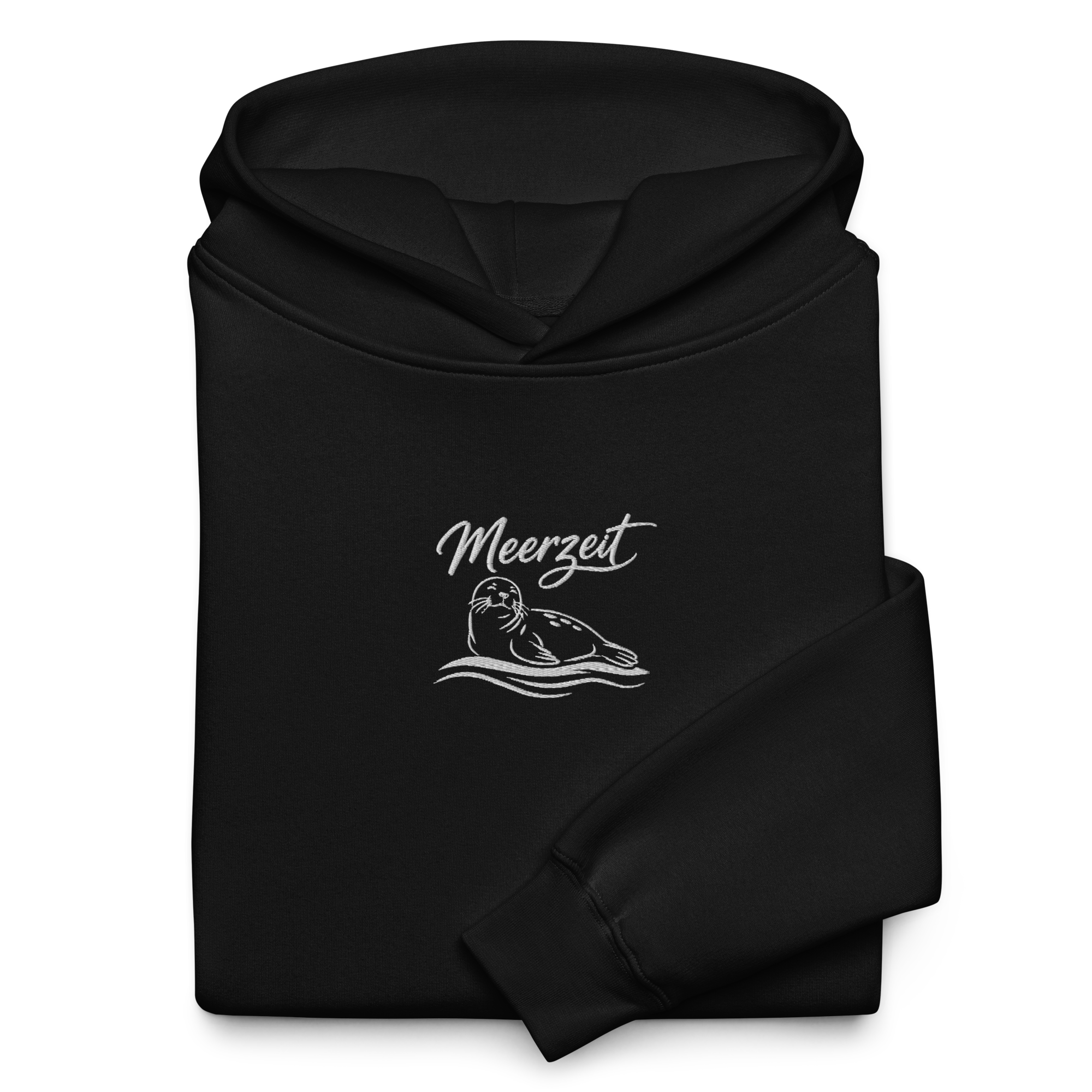 Hoodie "Meerzeit" dunkel gestickt