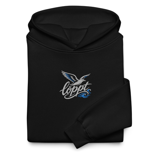 Hoodie "löppt" dunkel gestickt