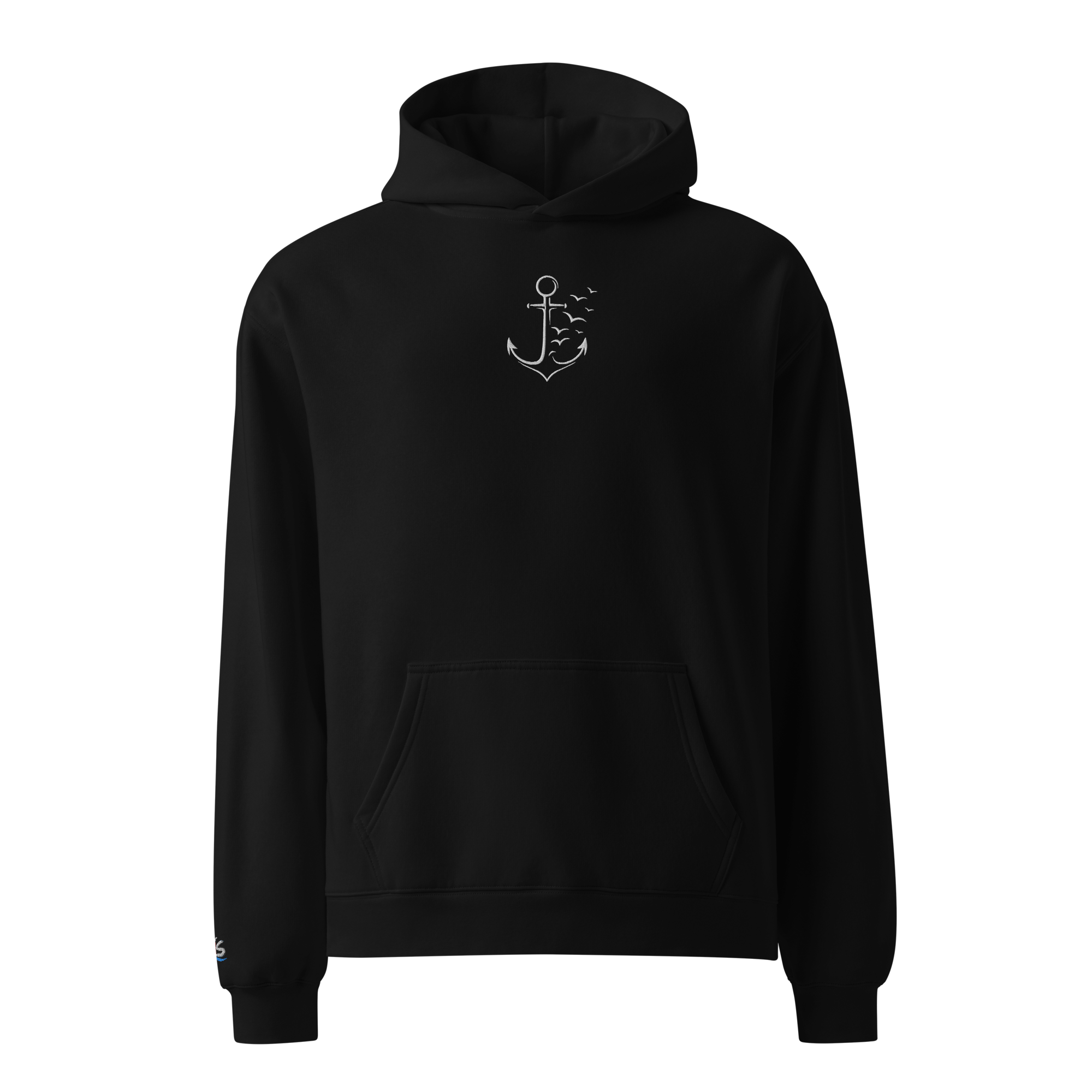 Hoodie "Möwenanker weiß" gestickt