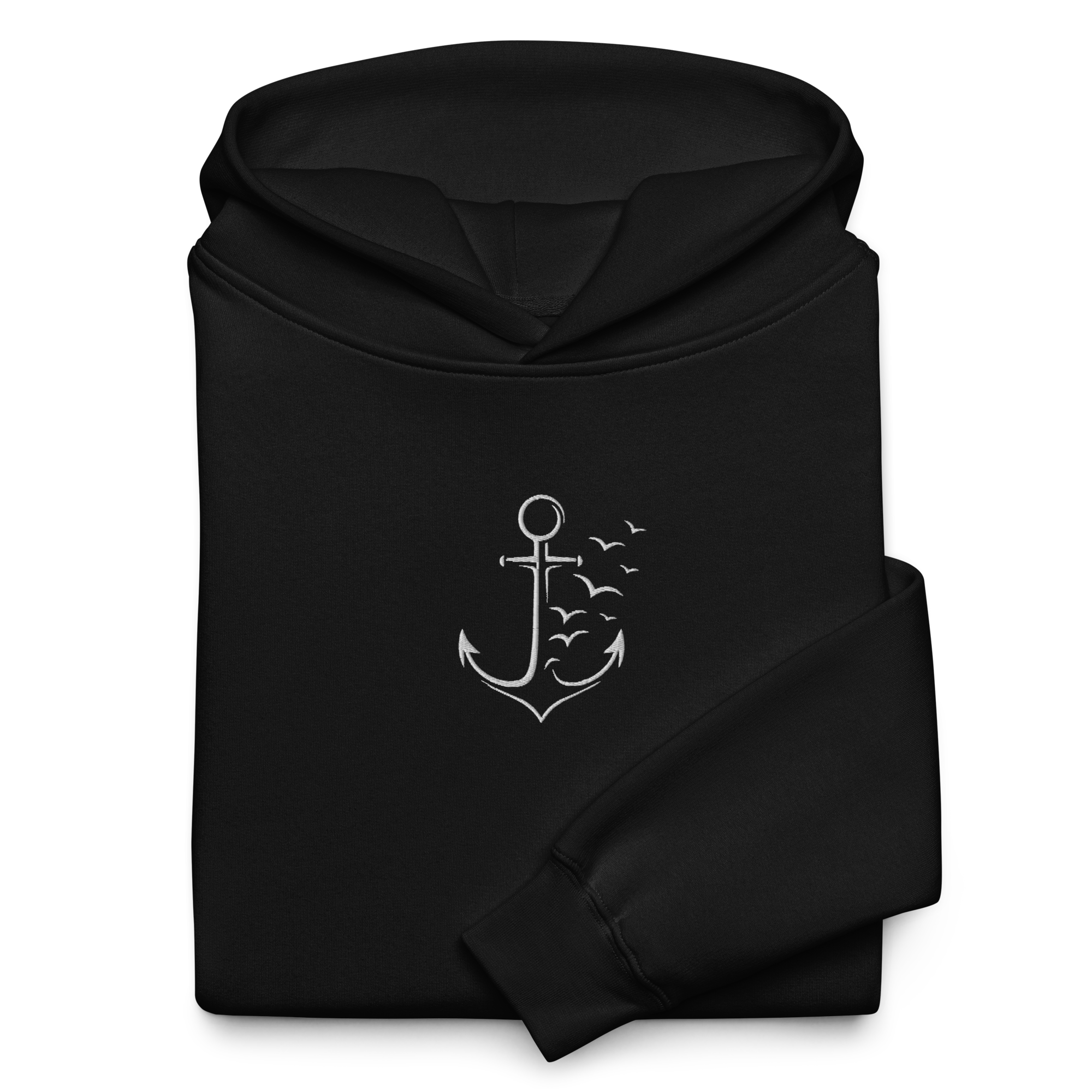 Hoodie "Möwenanker weiß" gestickt