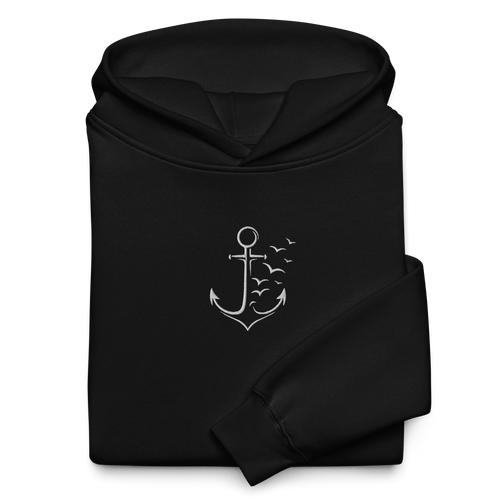 Hoodie "Möwenanker weiß" gestickt