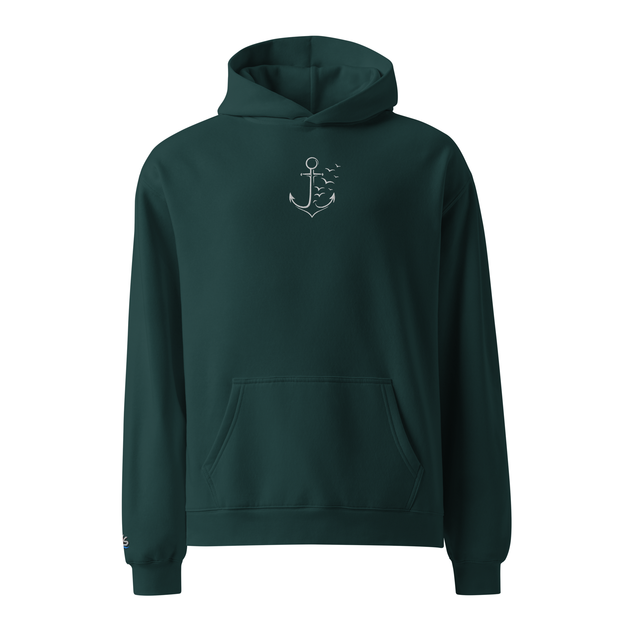 Hoodie "Möwenanker weiß" gestickt