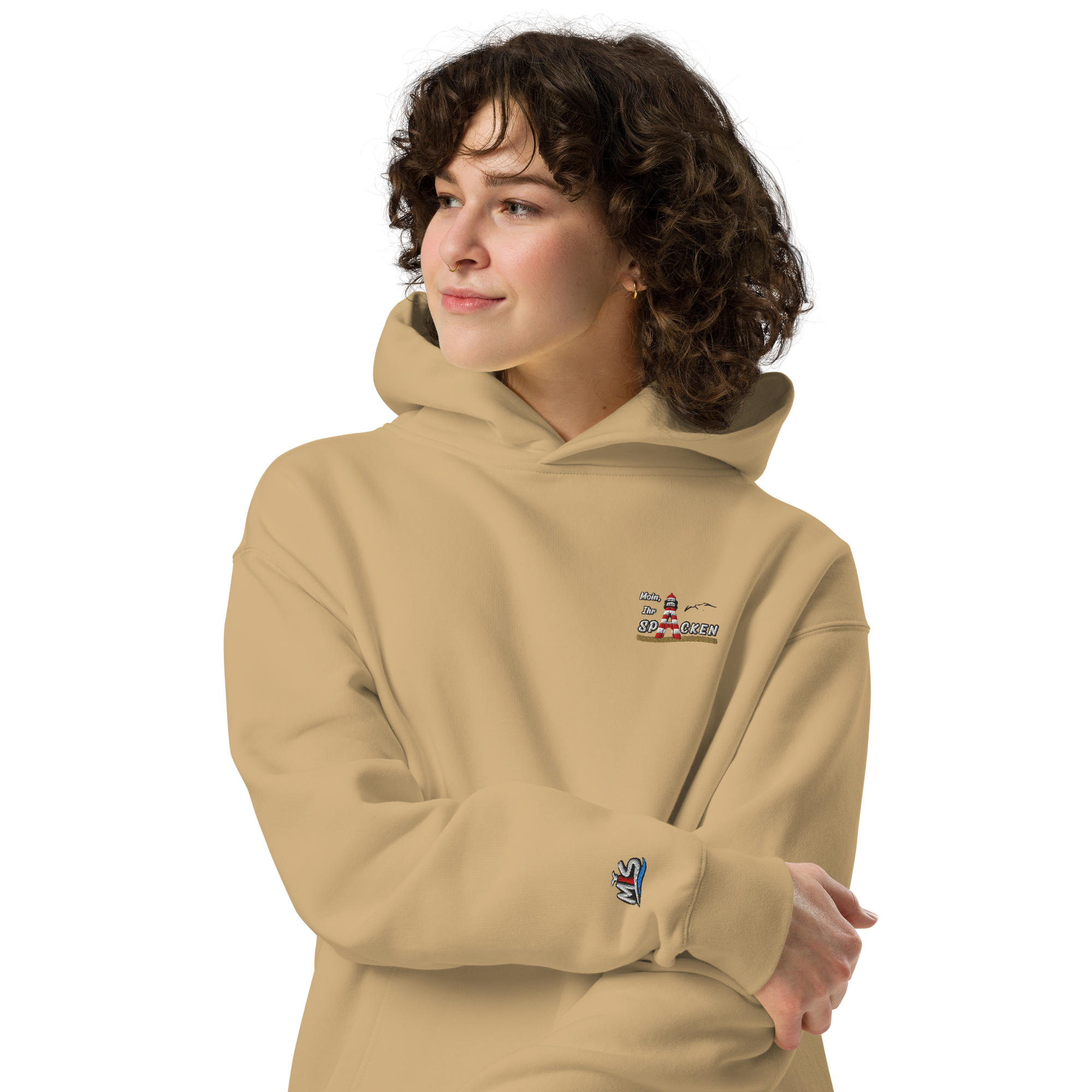 Hoodie "Moin Ihr Spacken" Dunkel gestickt