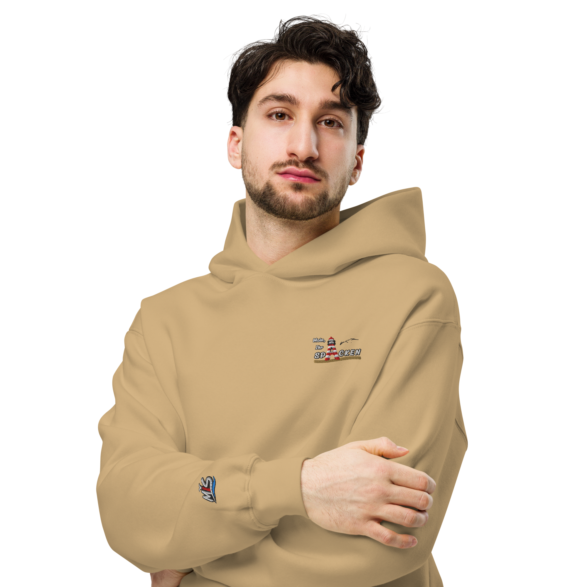 Hoodie "Moin Ihr Spacken" Dunkel gestickt