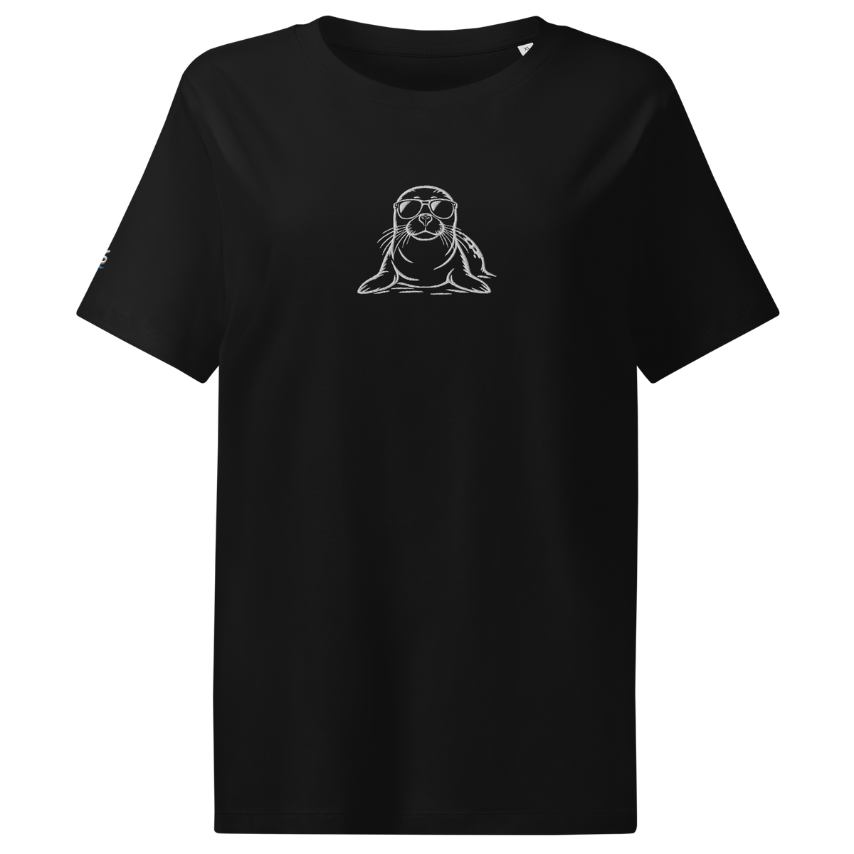 Women Premium T-Shirt "Cooler Seehund" – Schwarz – Vorderansicht