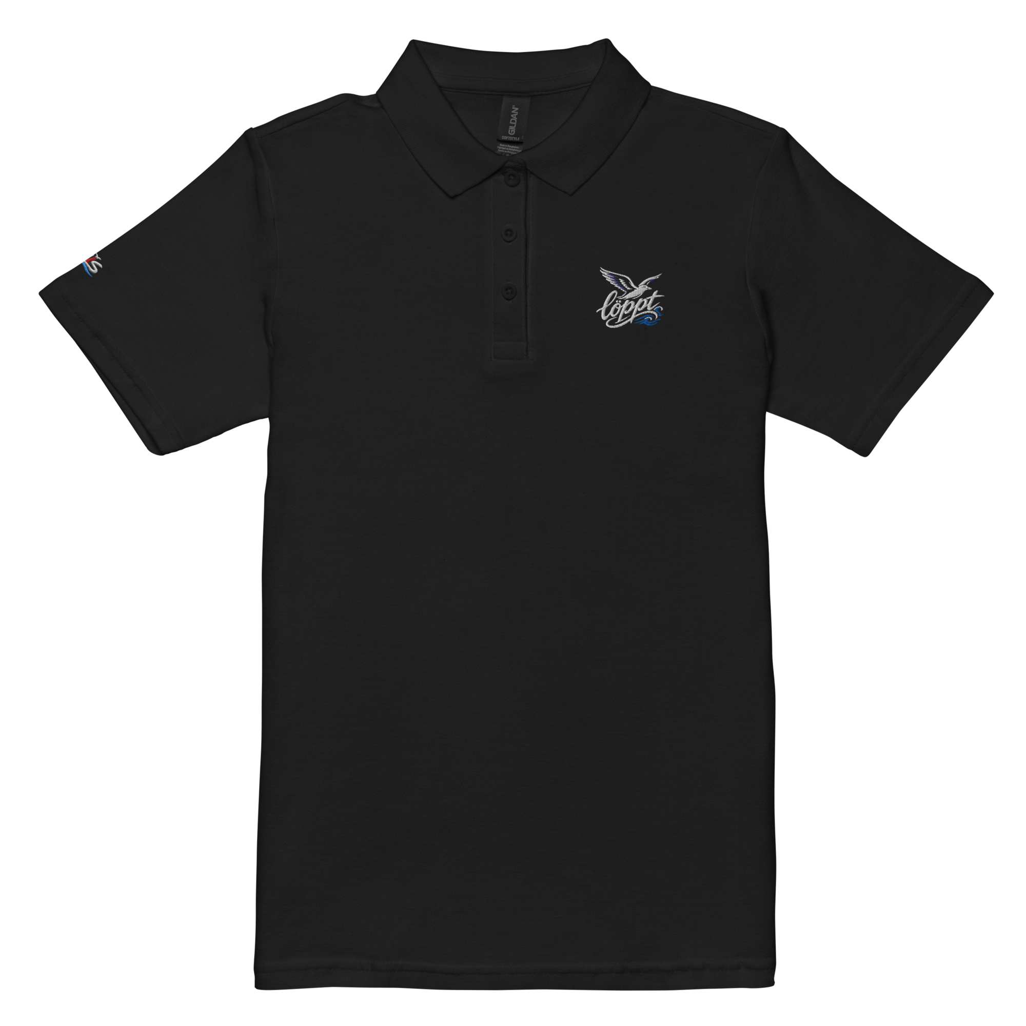 Women’s polo shirt "löppt" gestickt