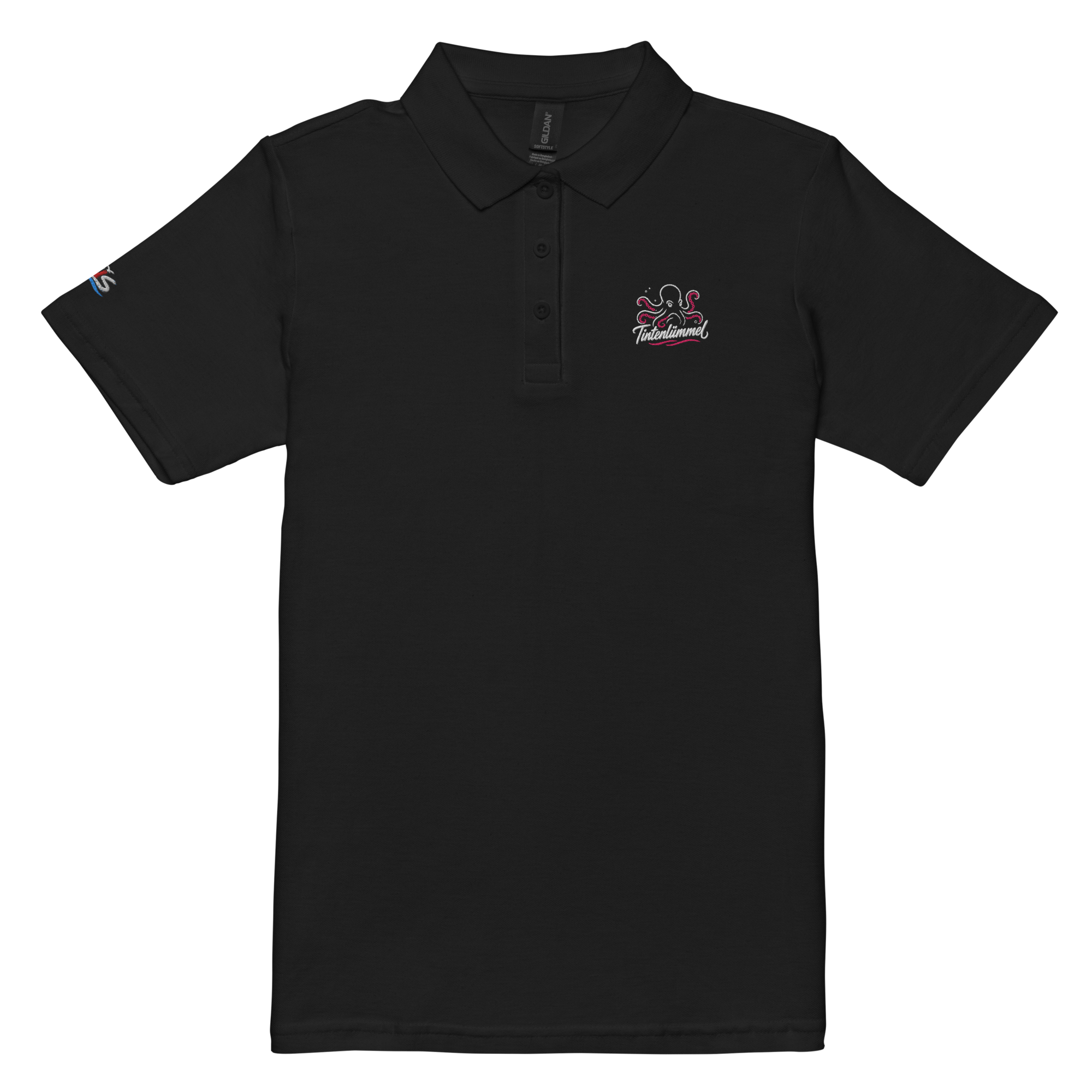 Women’s polo shirt "Tintenlümmel pink" gestickt