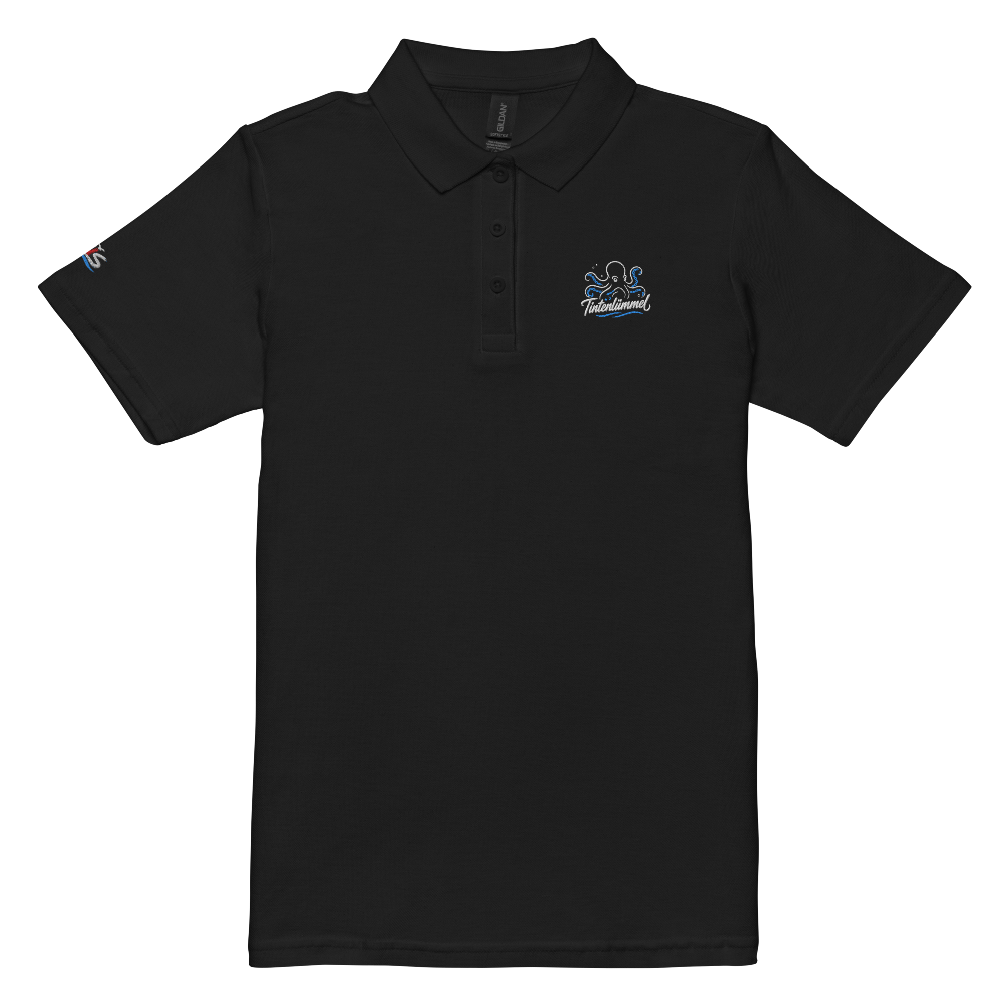 Women’s polo shirt "Tintenlümmel blau" gestickt